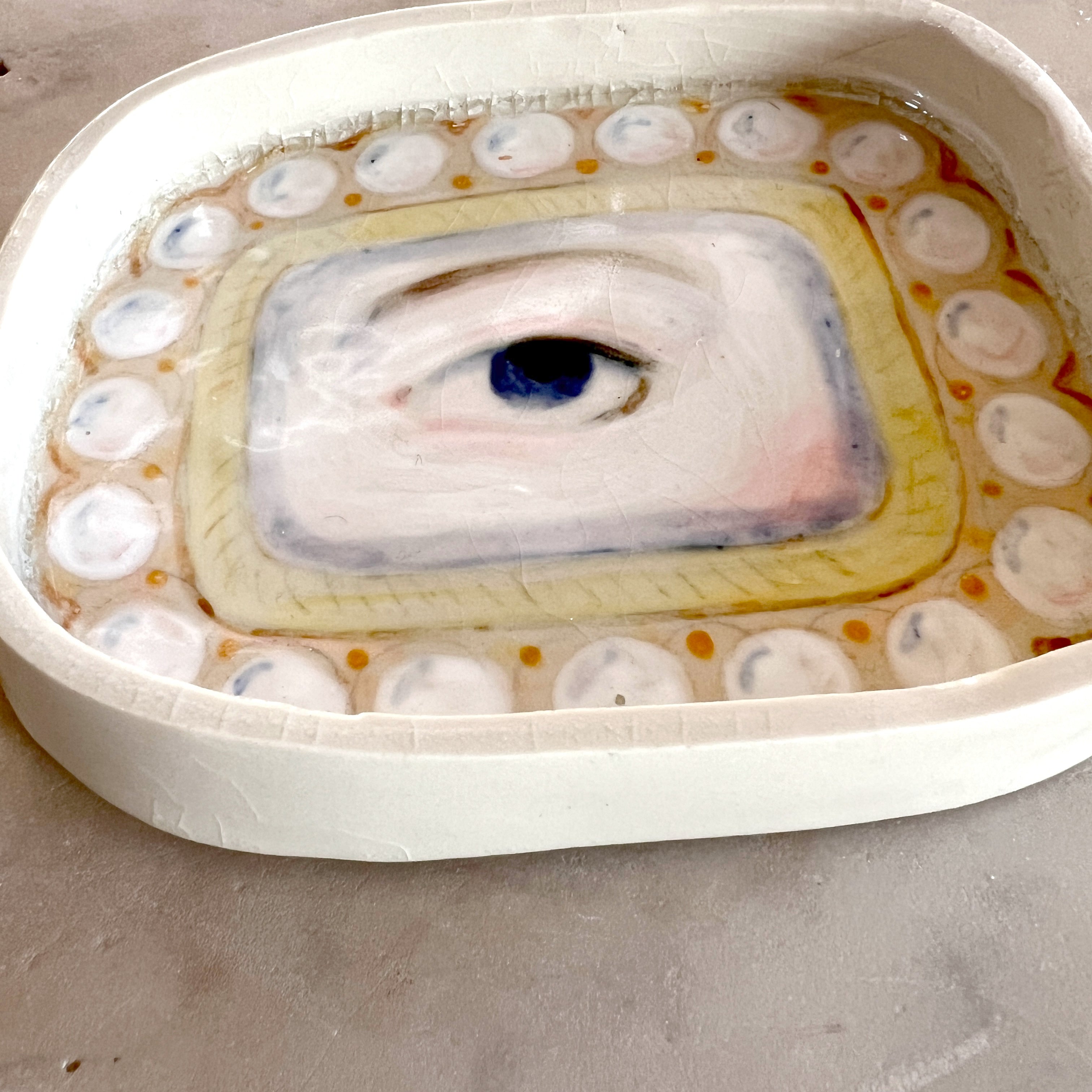 No. 64 Lover's Eye Jewelry Dish - Pearls (Seconds)