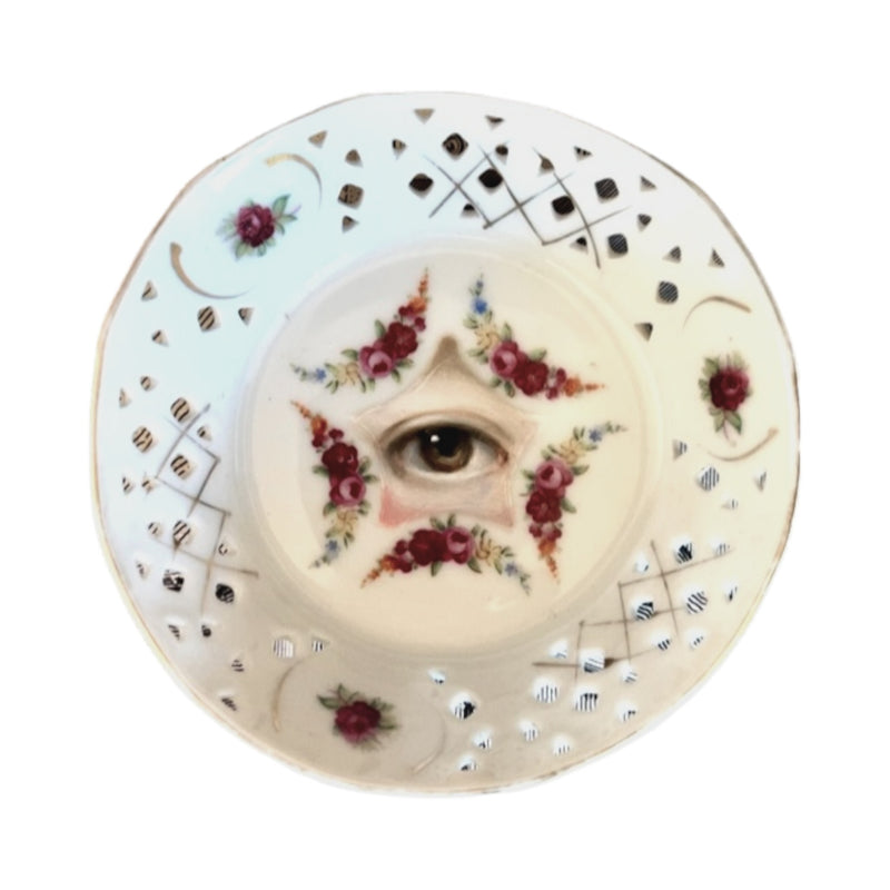 Lover's Eye Painting on a Rose Garland Dish
