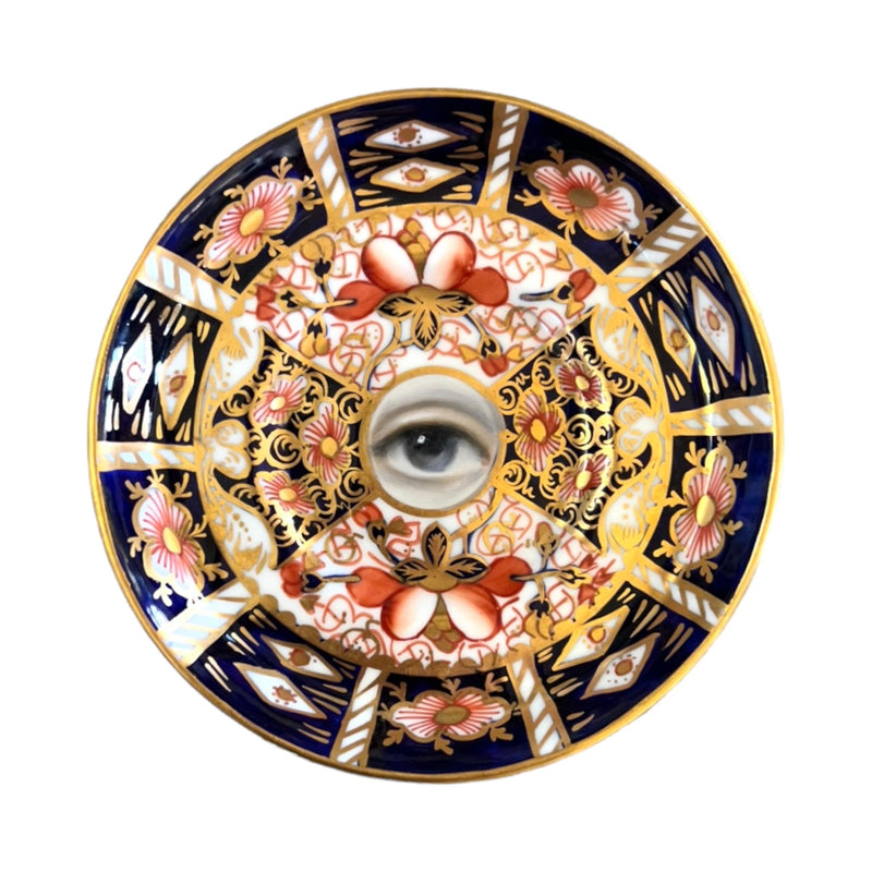 Lover's Eye Painting on an English Imari Plate