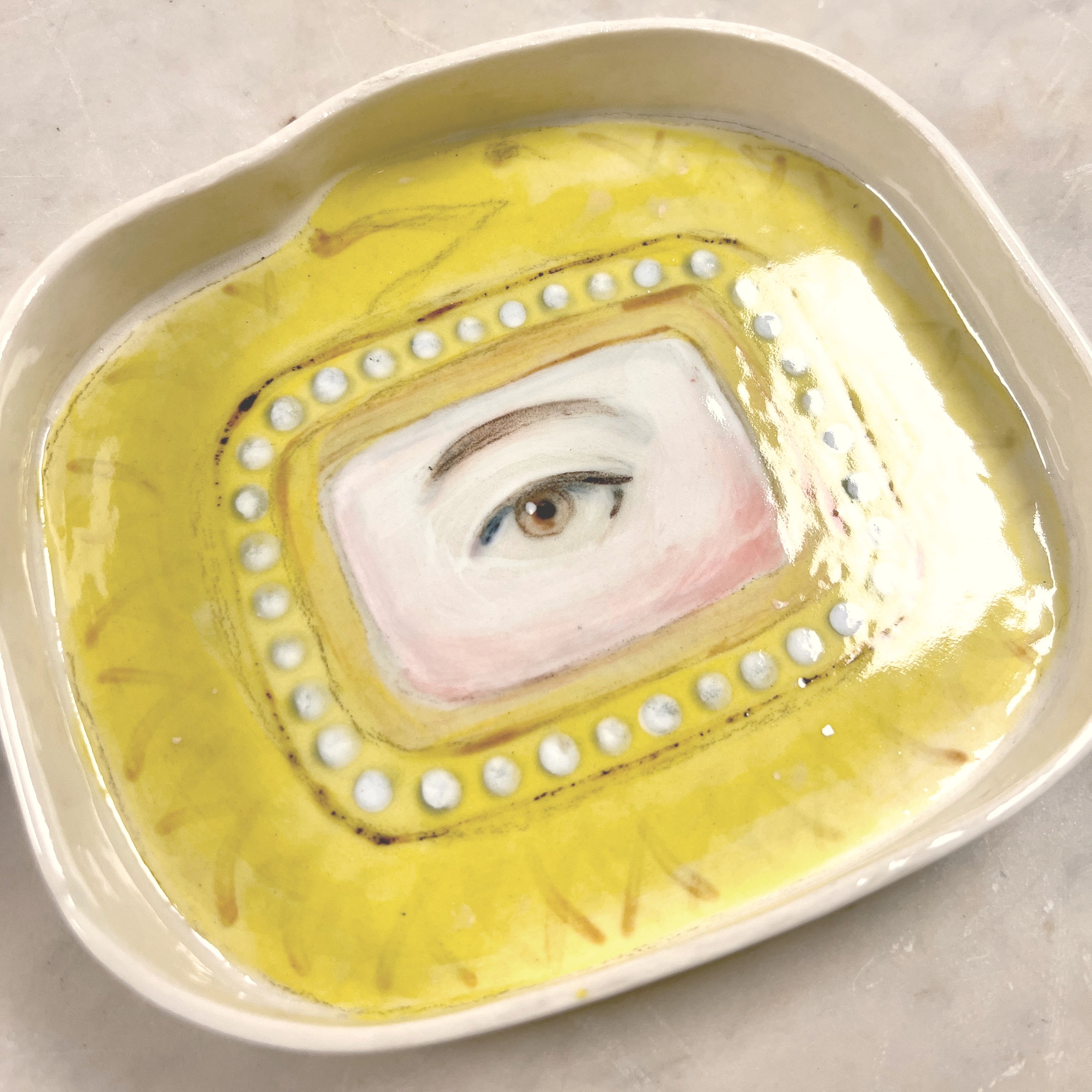 No. 118 Lover's Eye Jewelry Dish - Ouroboros & Pearls