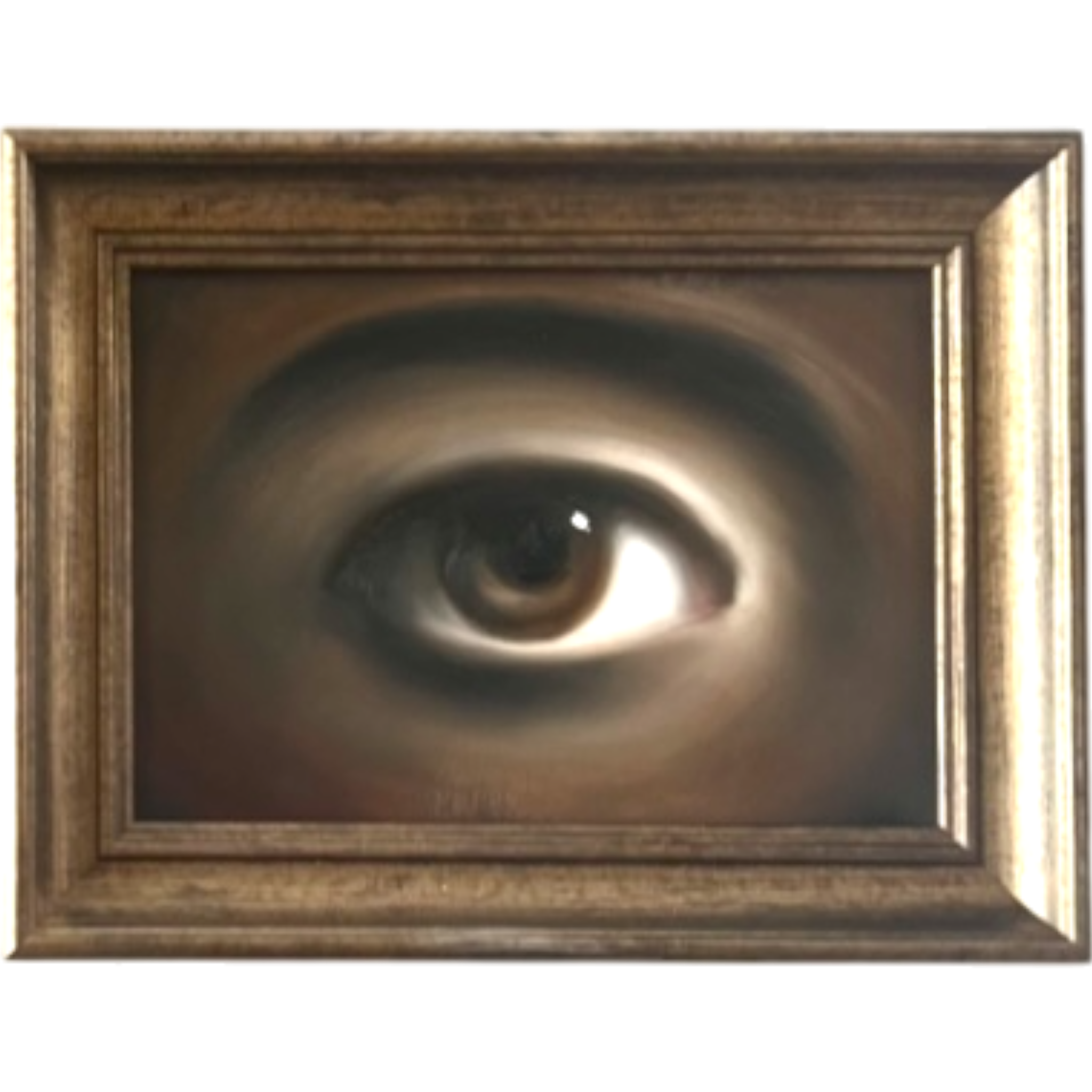 No. 2643 Lover's Eye Painting in an Aged Dark Silver Frame