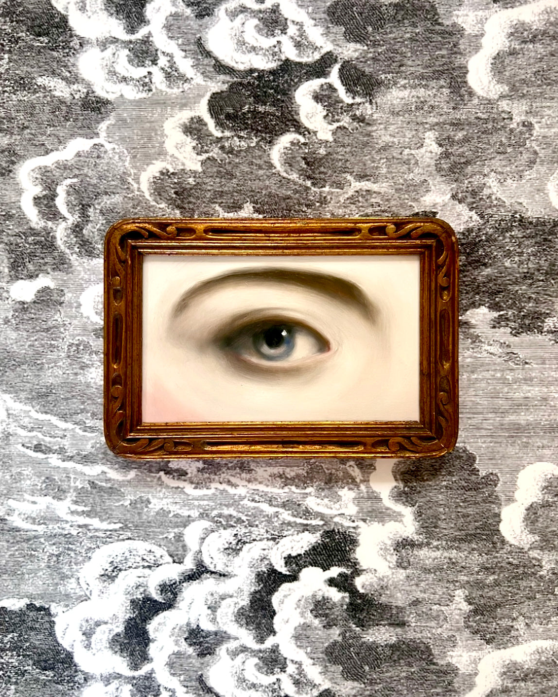 No. 2644 Lover's Eye Painting in an Antique Giltwood Frame