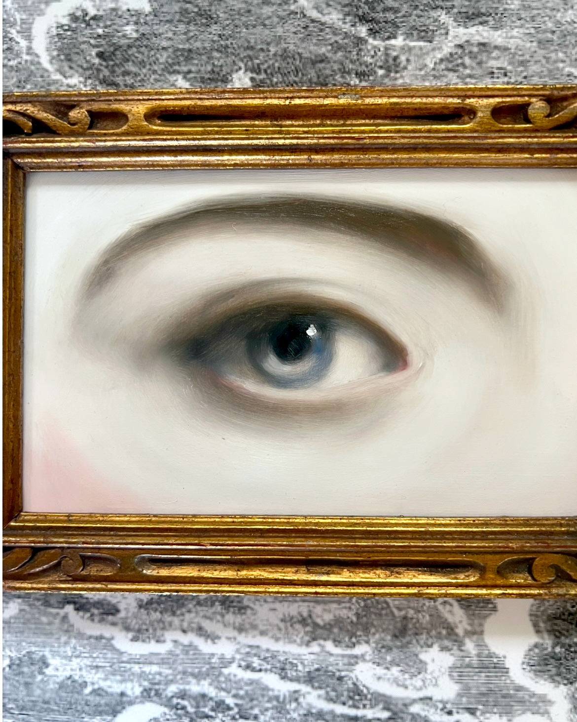 No. 2644 Lover's Eye Painting in an Antique Giltwood Frame