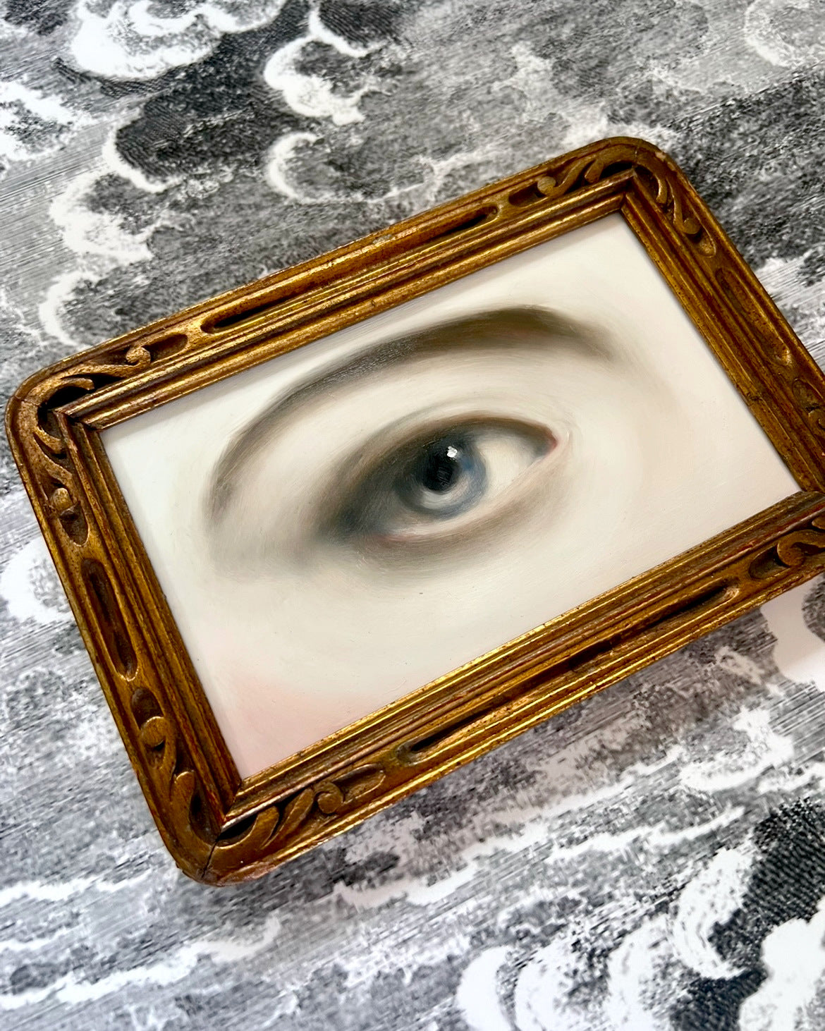 No. 2644 Lover's Eye Painting in an Antique Giltwood Frame