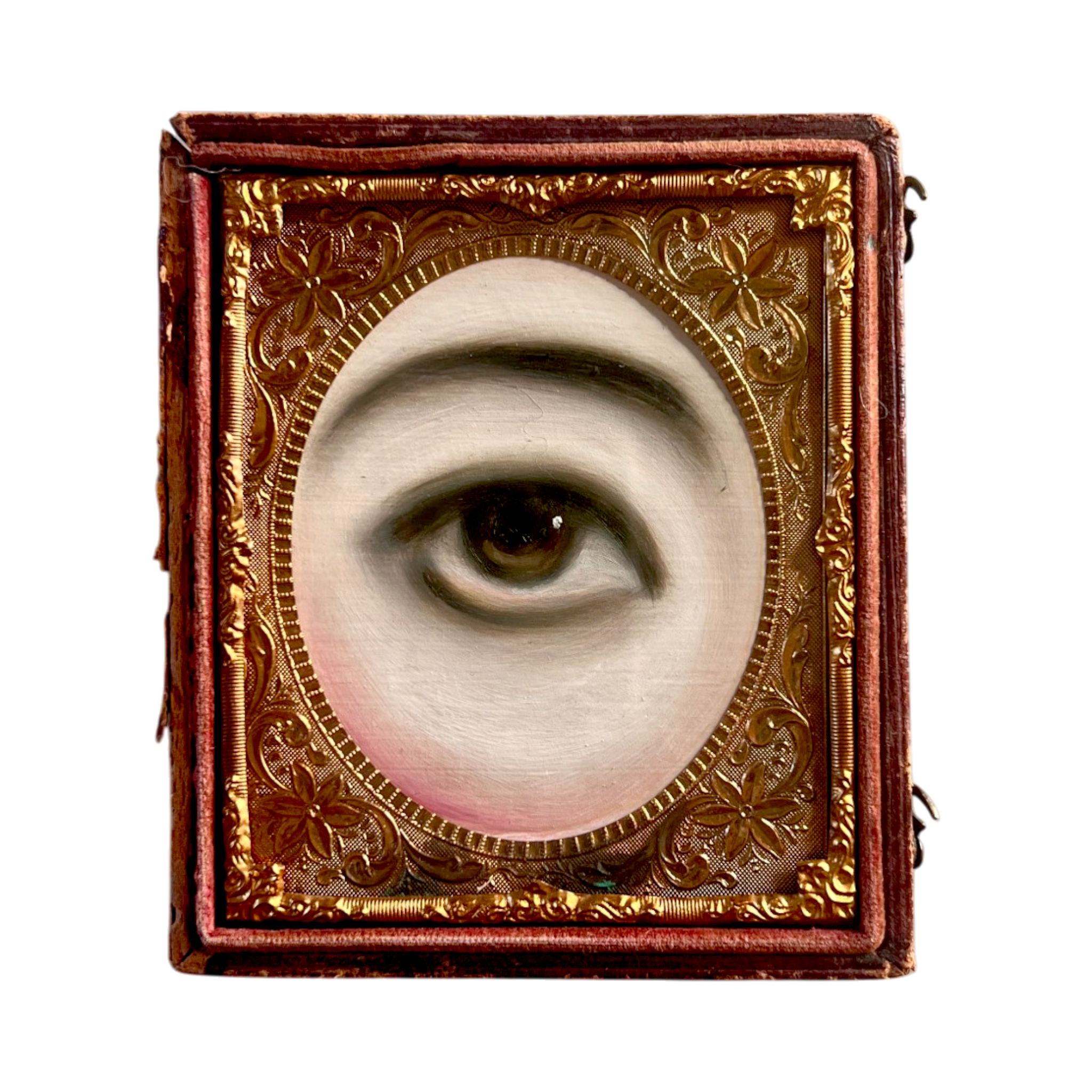 No. 3269 Lover's Eye Painting in an Antique Daguerreotype Case