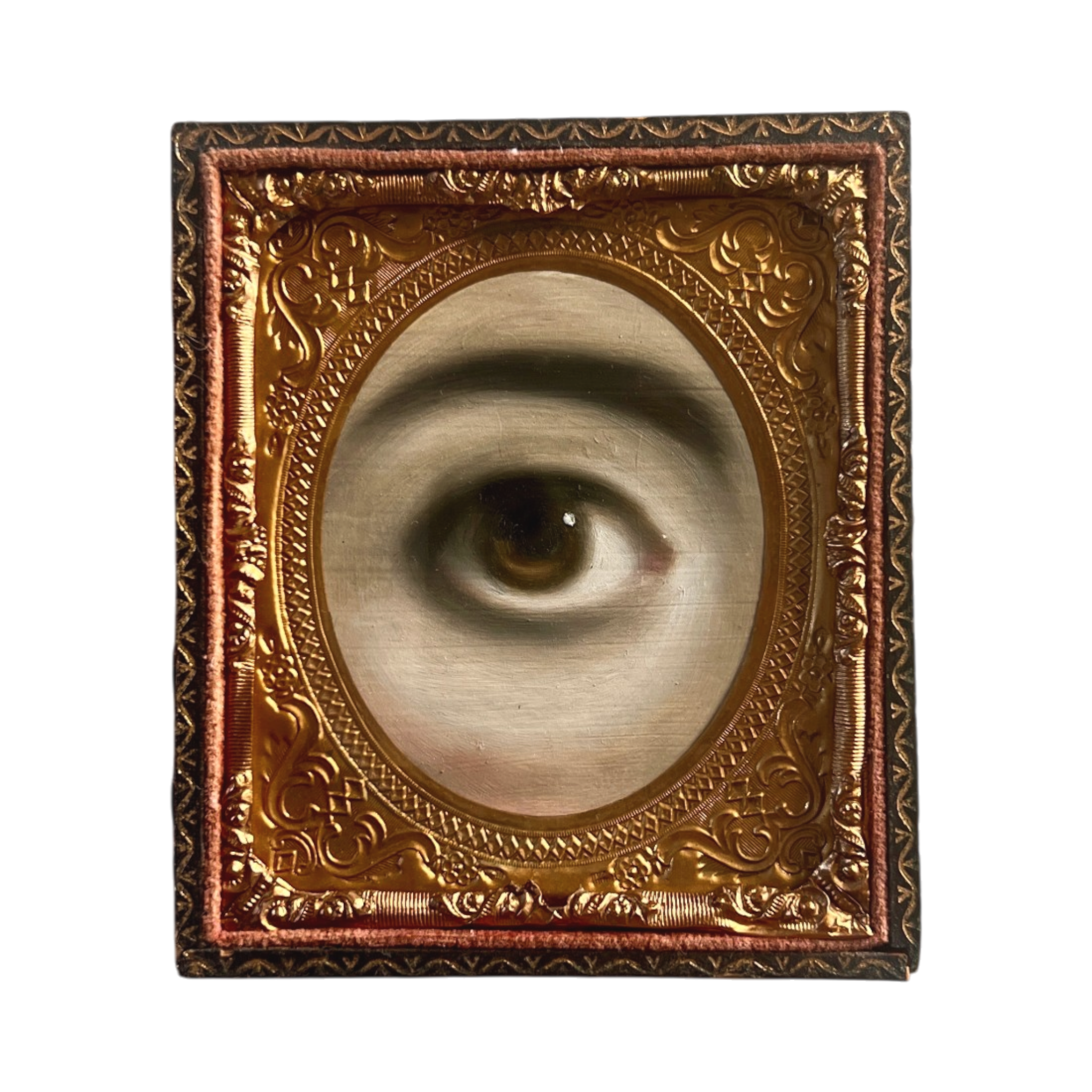 No. 3270 Lover's Eye Painting in an Antique Daguerreotype Case