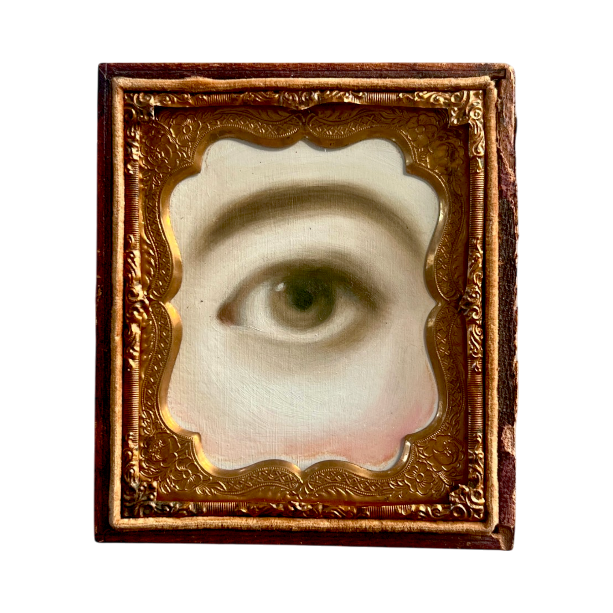 No. 3275 Lover's Eye Painting in an Antique Daguerreotype Case