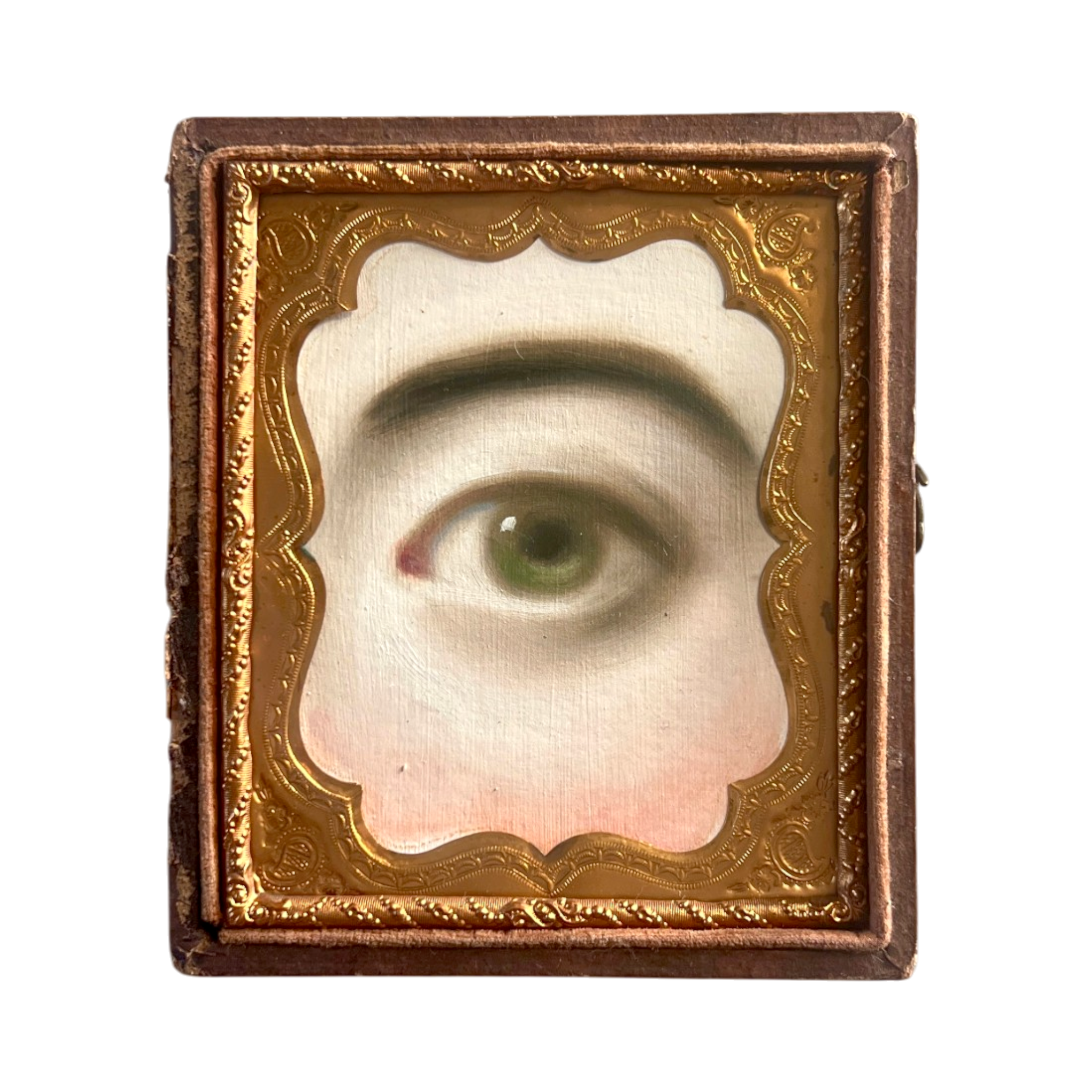 No. 3276 Lover's Eye Painting in an Antique Daguerreotype Case