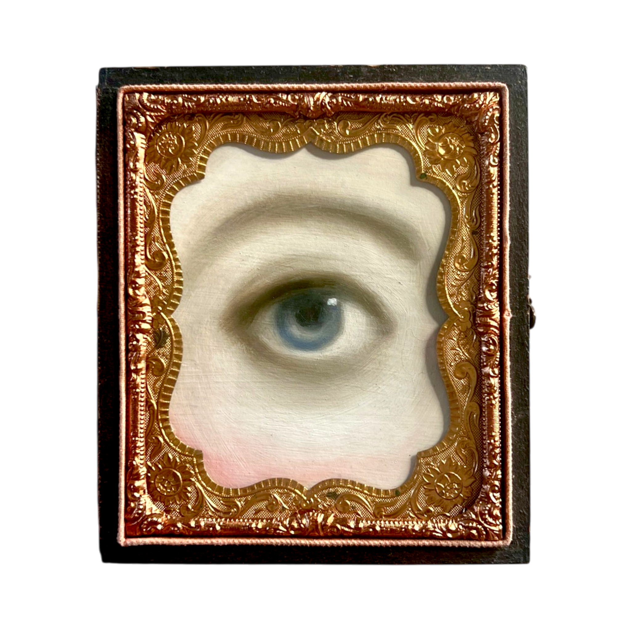 No. 3278 Lover's Eye Painting in an Antique Daguerreotype Case