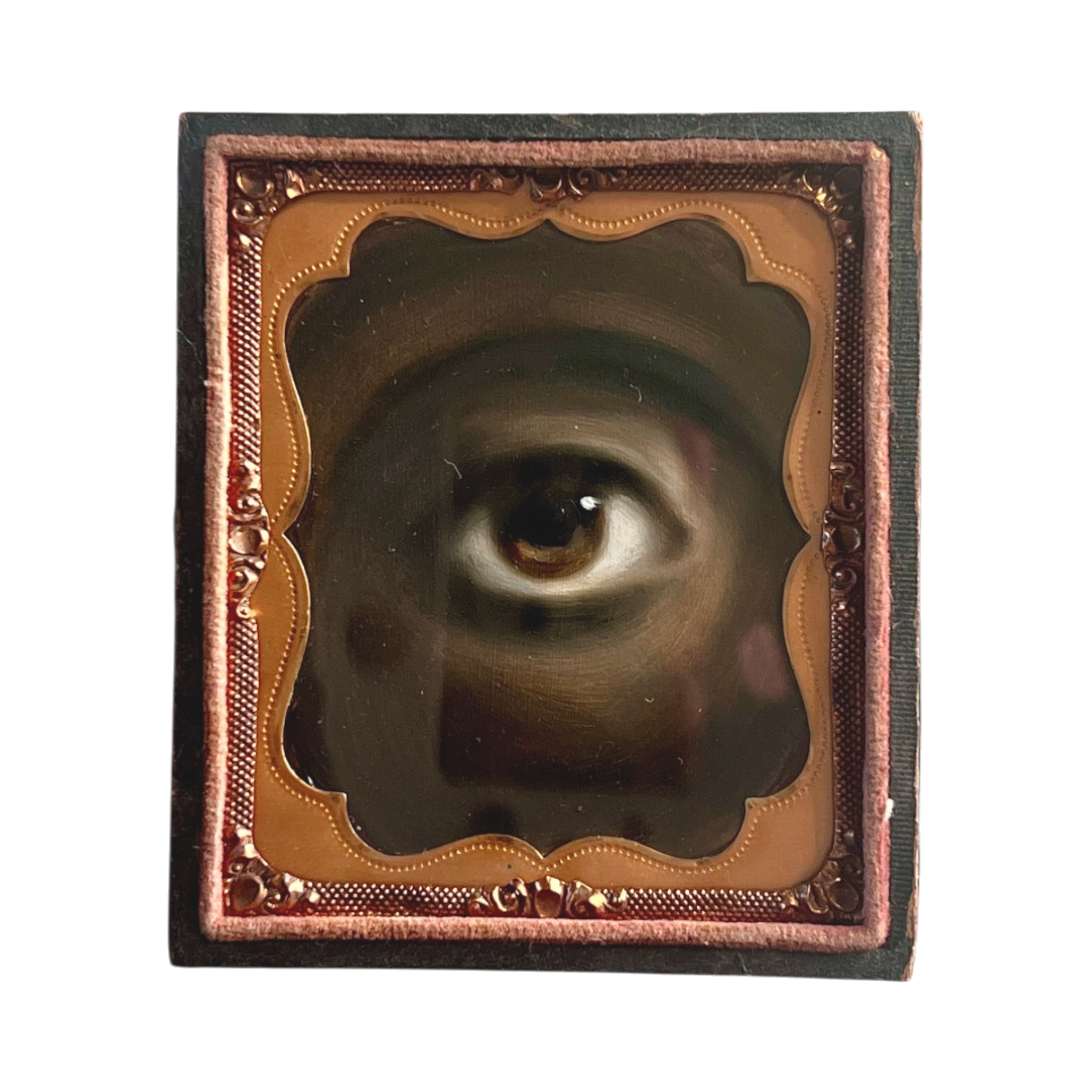No. 3280 Lover's Eye Painting in an Antique Daguerreotype Case