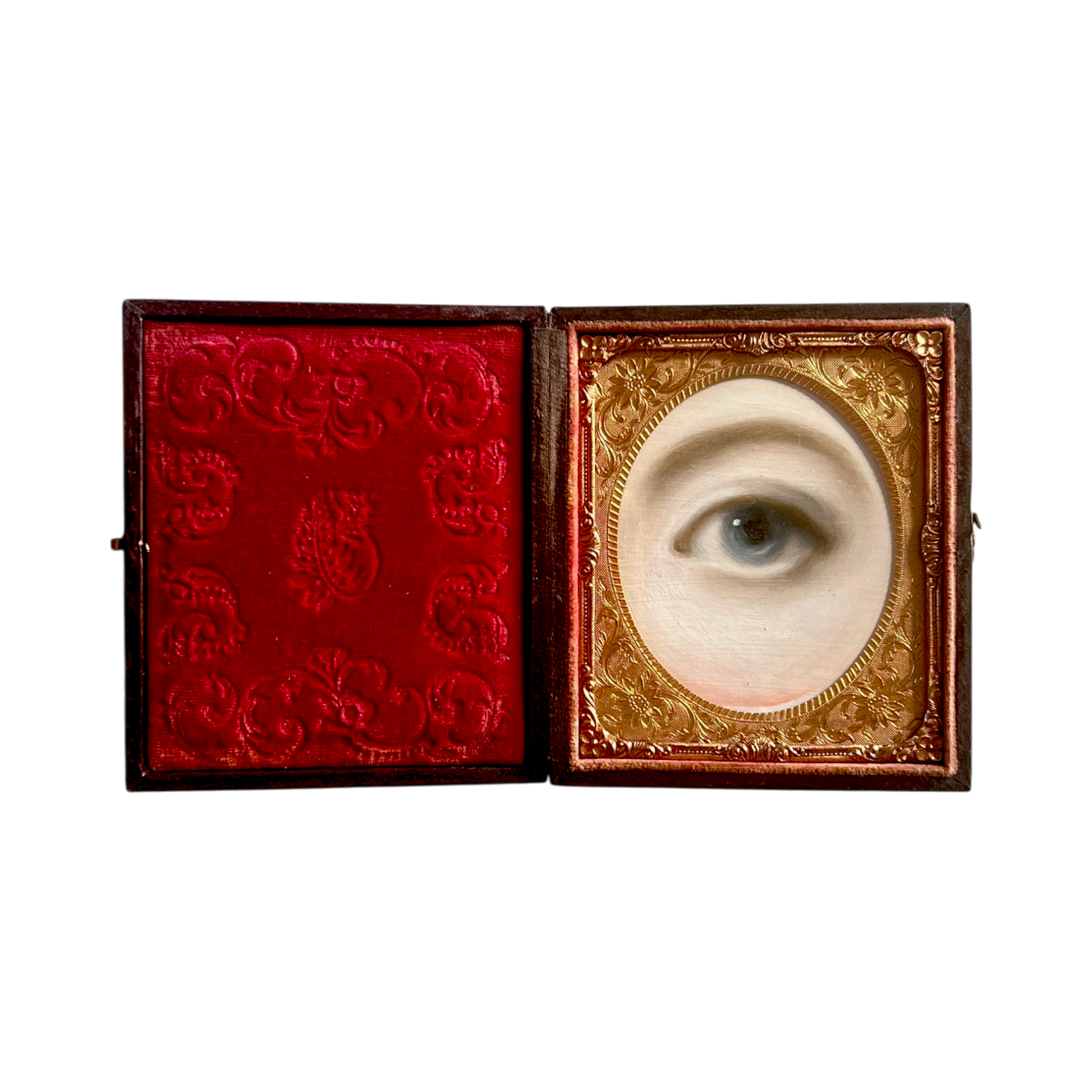 No. 3281 Lover's Eye Painting in an Antique Daguerreotype Case