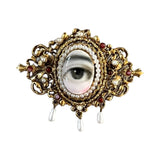 "iris" - Lover's Eye Gold Faux Pearl Brooch