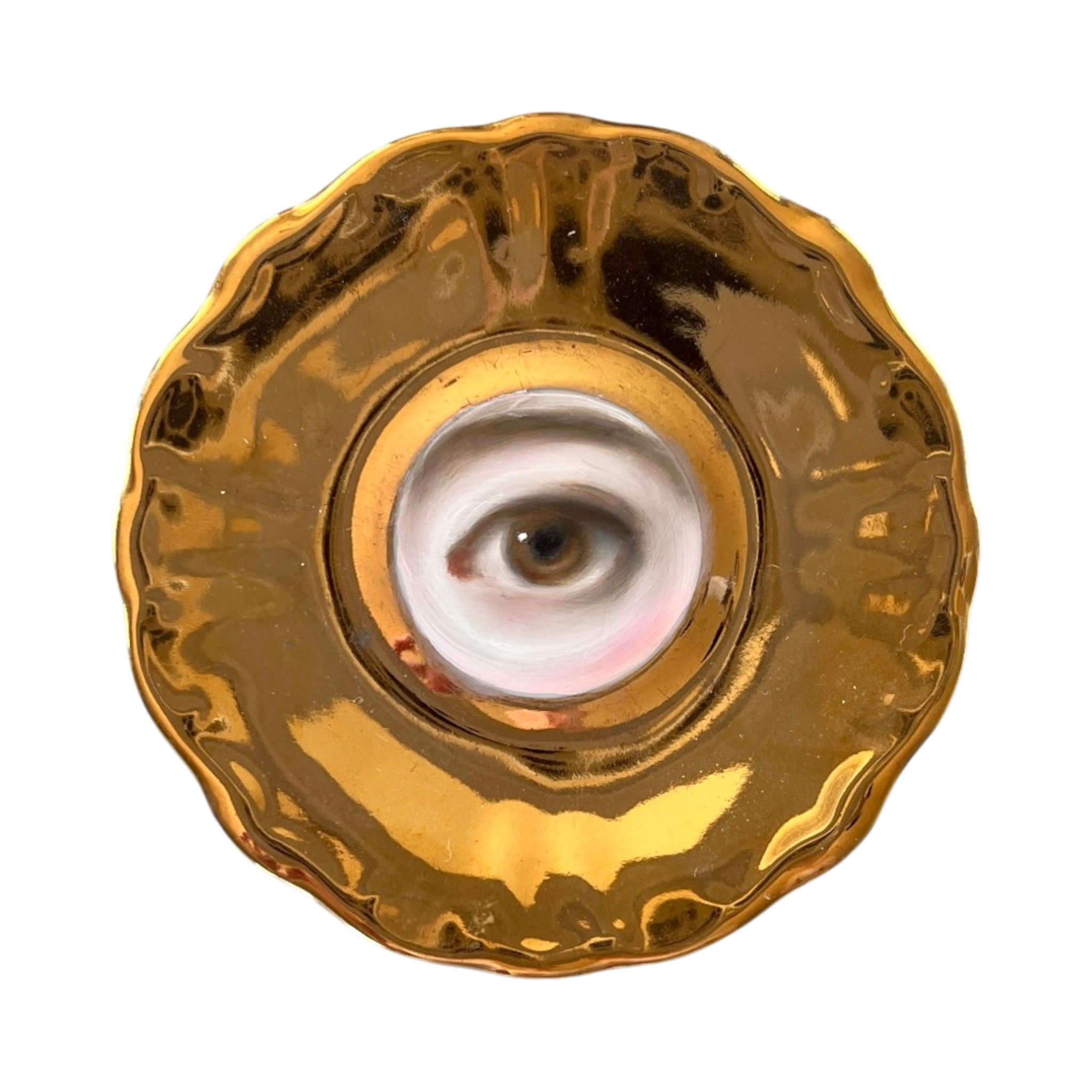 No. 3319 Lover's Eye Painting on a Gold Luster Plate