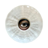 Lover's Eye Painting on an Irish Belleek Shell Pattern Plate