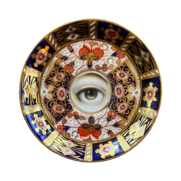 Reserved - Lover's Eye Painting on an English Imari Plate