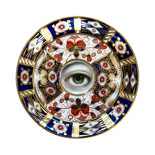 New! - Lover's Eye Painting on an English Imari Plate