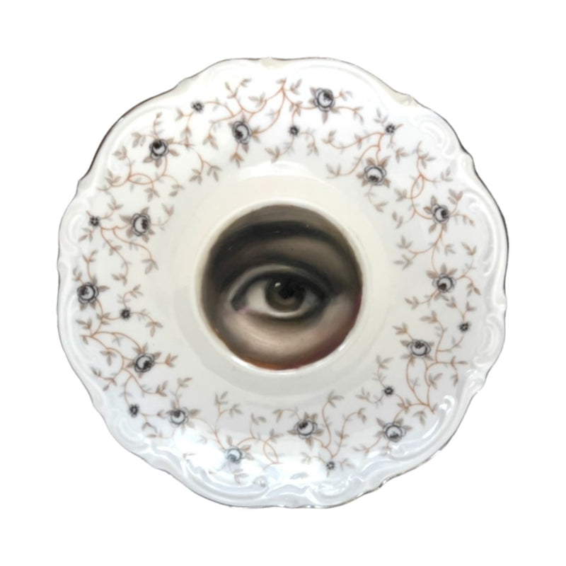 Lover's Eye Painting on a Bavarian Botanical Plate