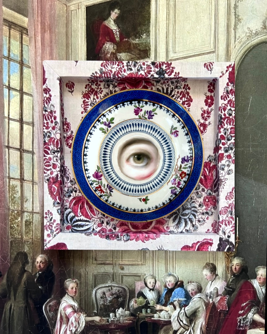 No. 2433 Lover's Eye Painting on an English Lowestoft Pattern Plate