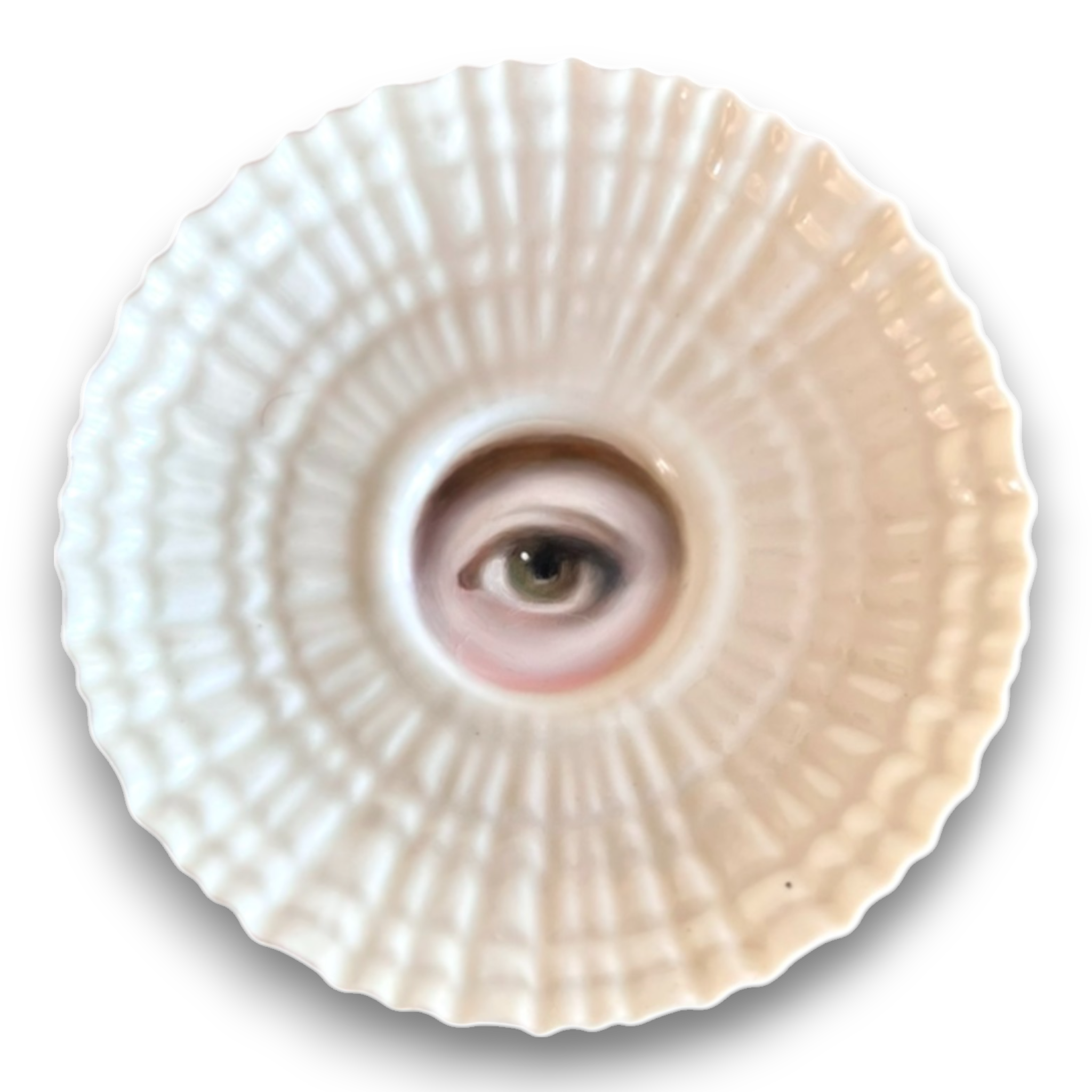 No. 2712 Lover's Eye Painting on an Irish Belleek Shell Plate