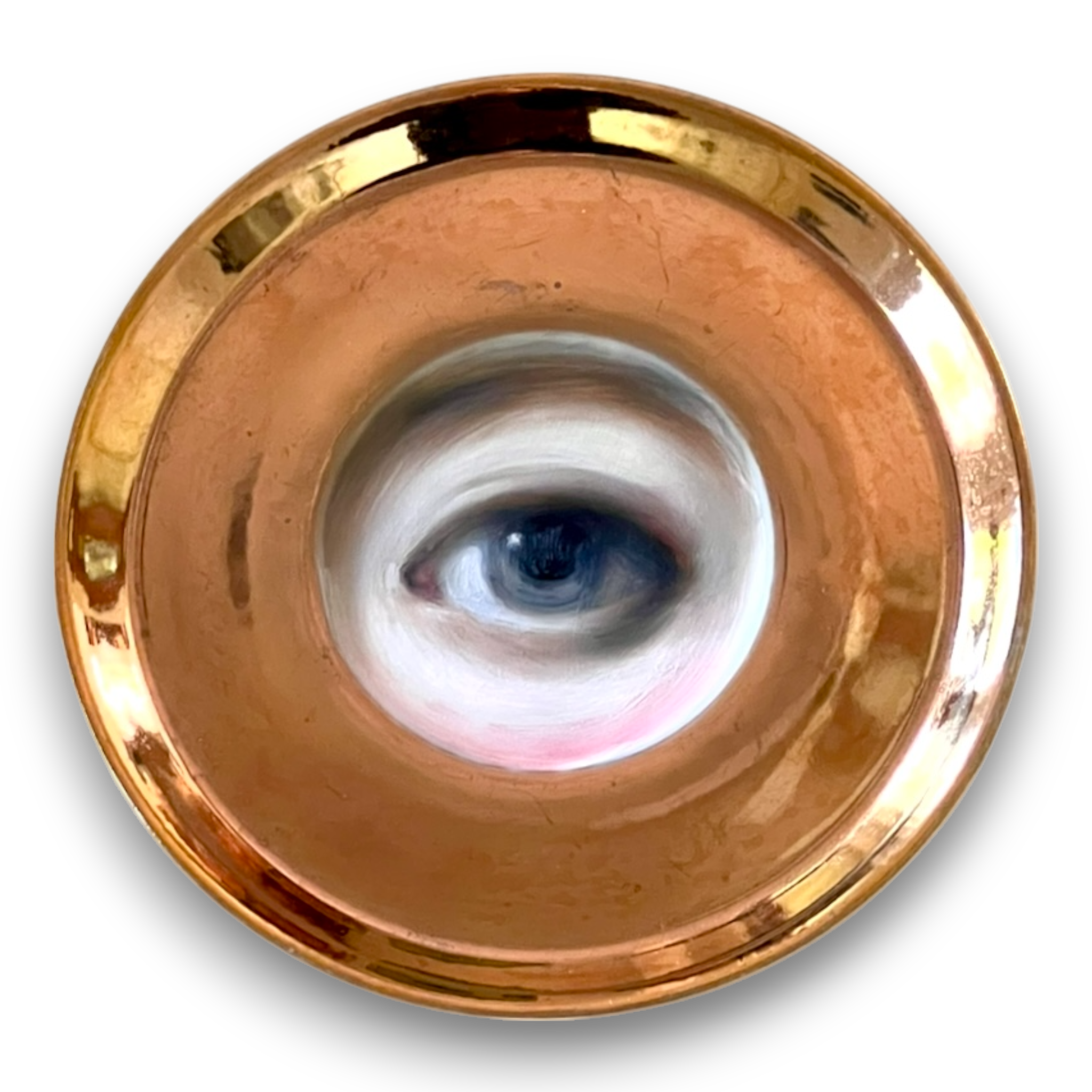 No. 2727 Lover's Eye Painting on a Mini Gold Luster Plate