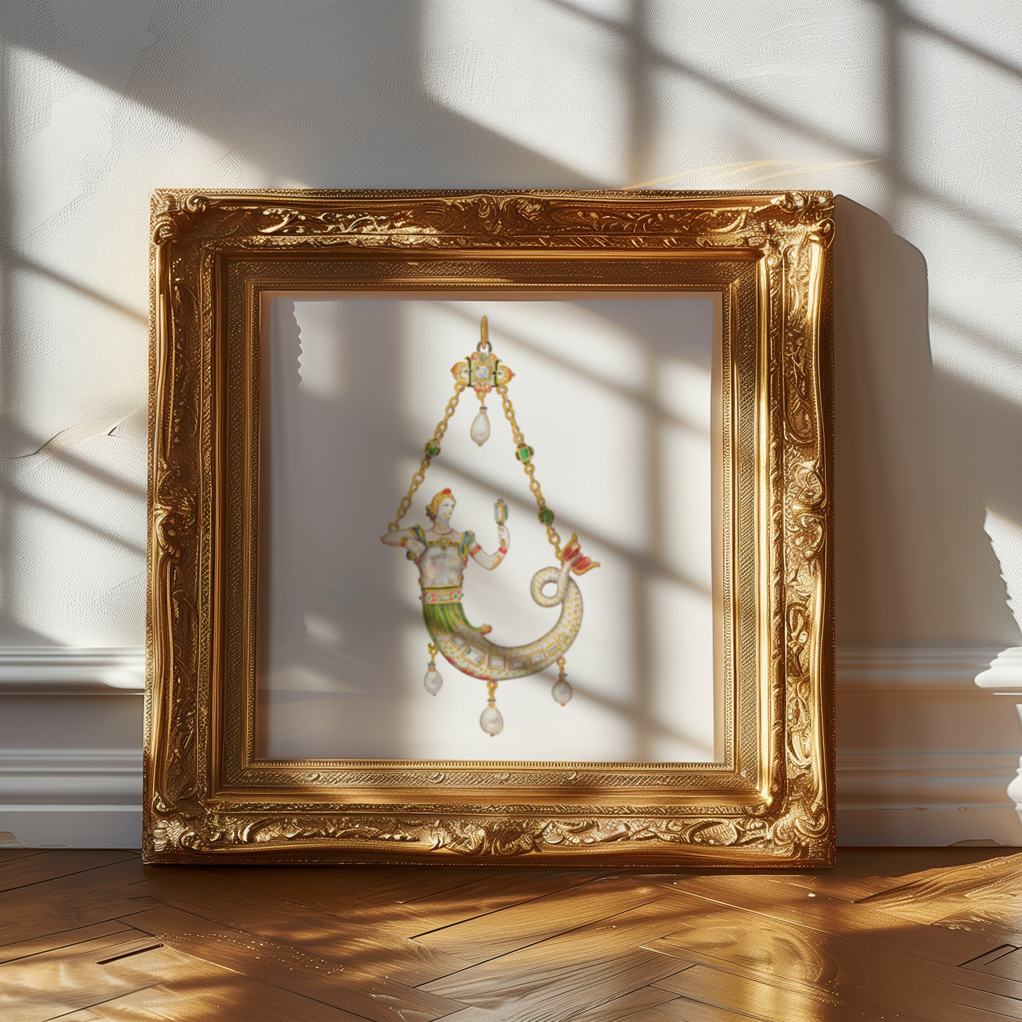 No. 2 Baroque Pearl Jewelry Watercolor Archival Print: Mermaid