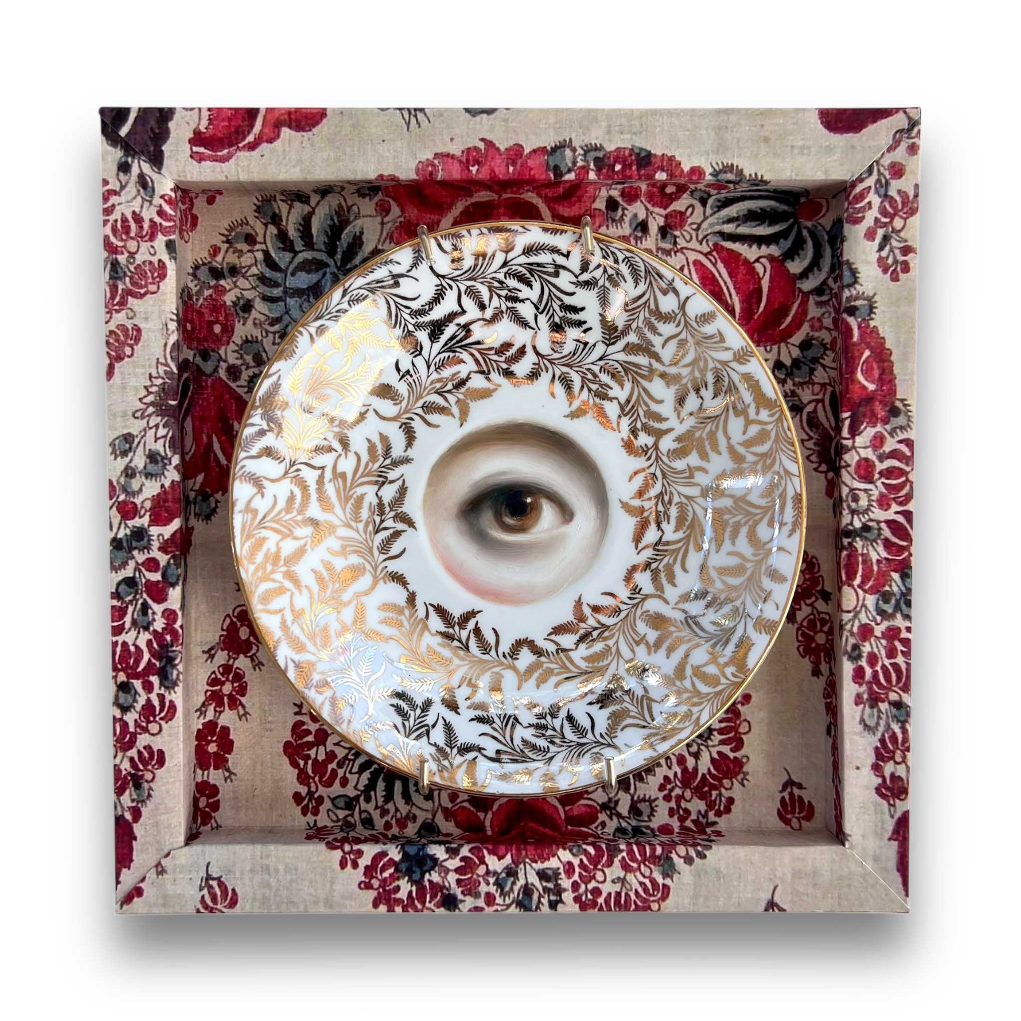 No. 2991 Lover's Eye Painting on an English Gilt Plate