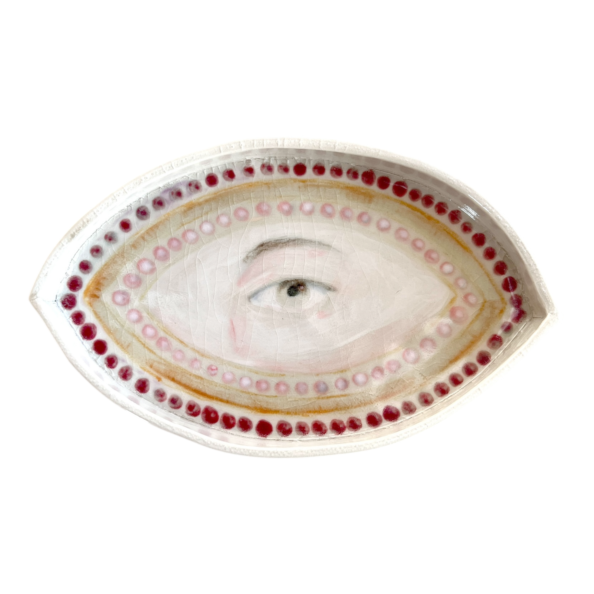 No. 60 Lover's Eye Jewelry Dish - Rubies & Pink Pearls