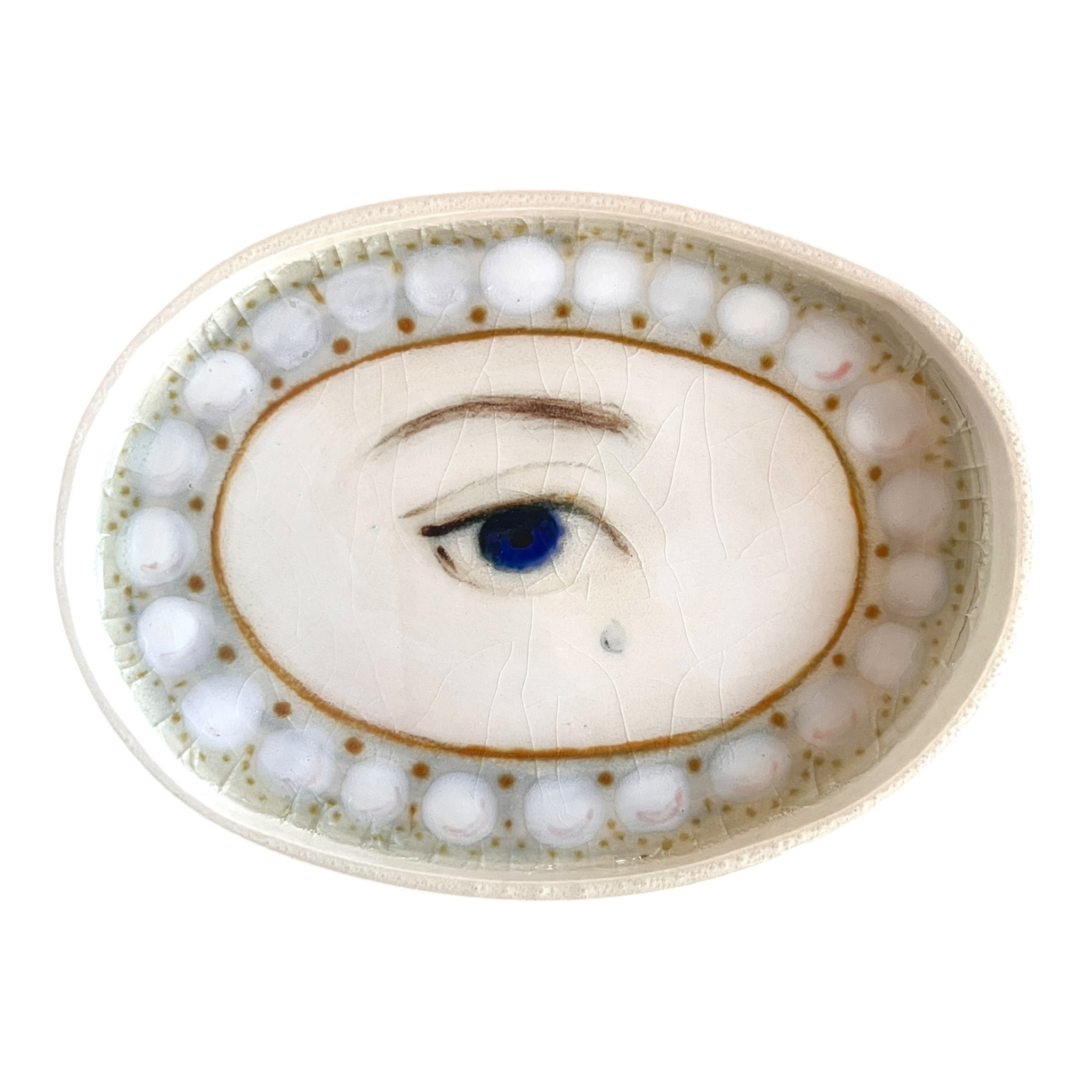 No. 69 Lover's Eye Jewelry Dish - Pearl with Teardop (Slight Seconds)