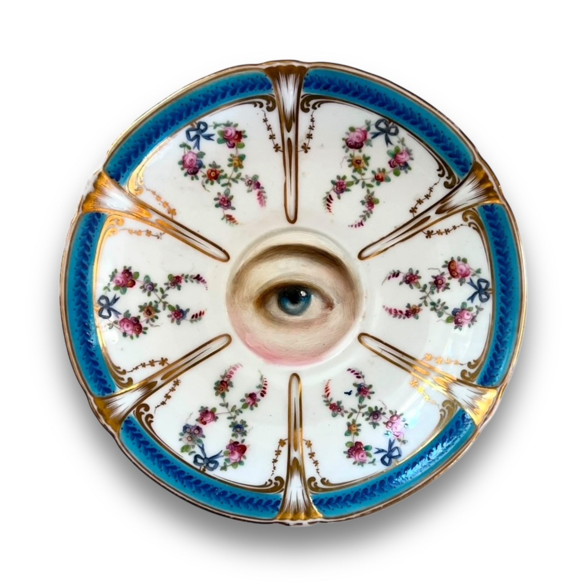 No. 2834 Lover's Eye Painting on a Rococo Floral Plate