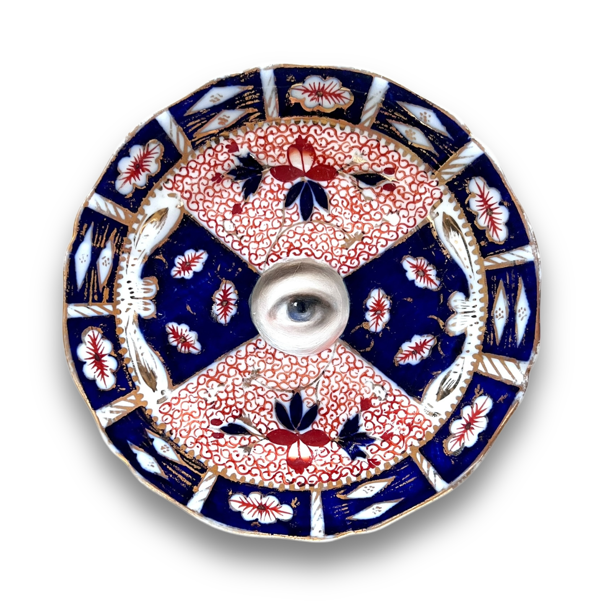 No. 3016 Lover's Eye Painting on an English Imari Plate