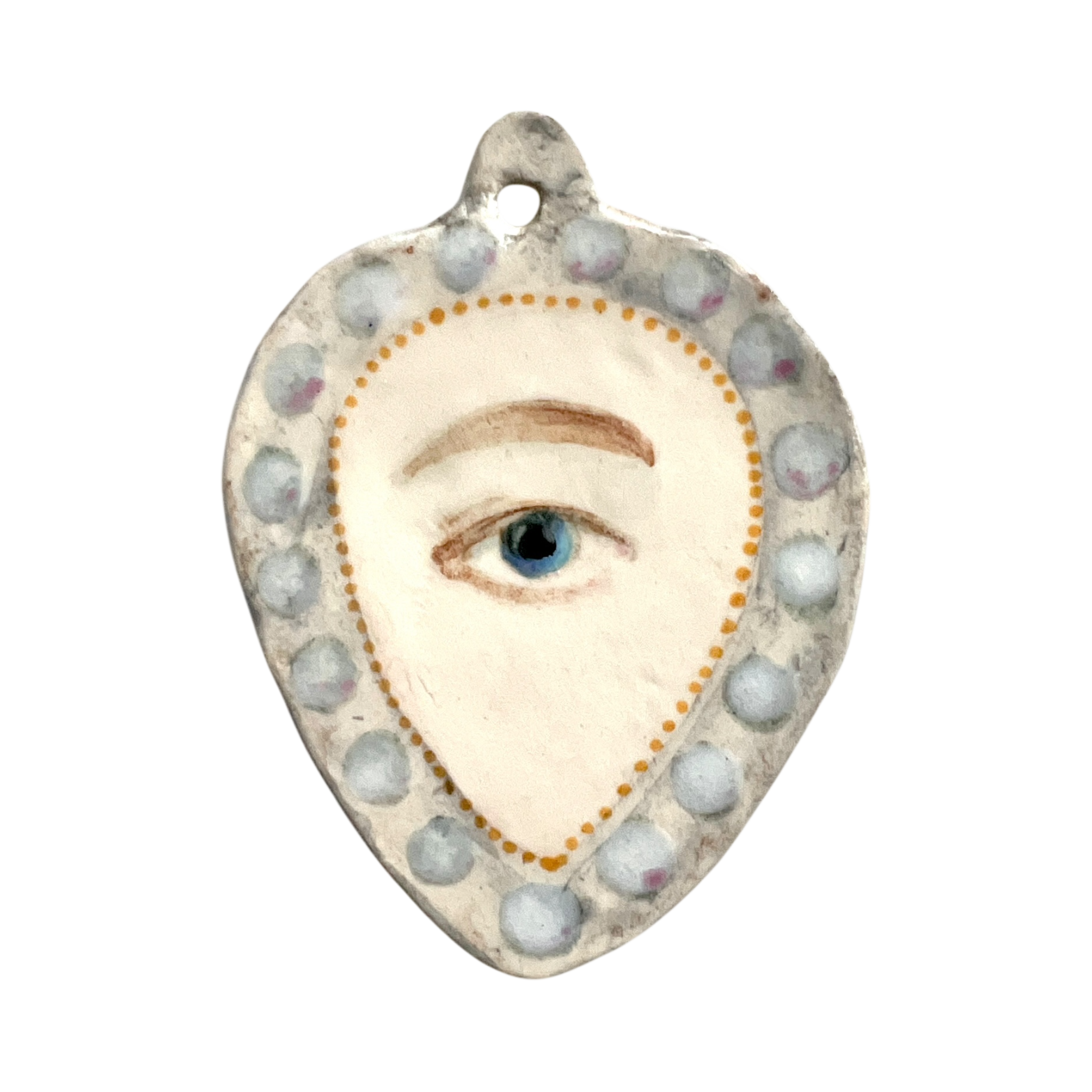 No. 194 Handmade Ornament - Grey Pearl Teardrop