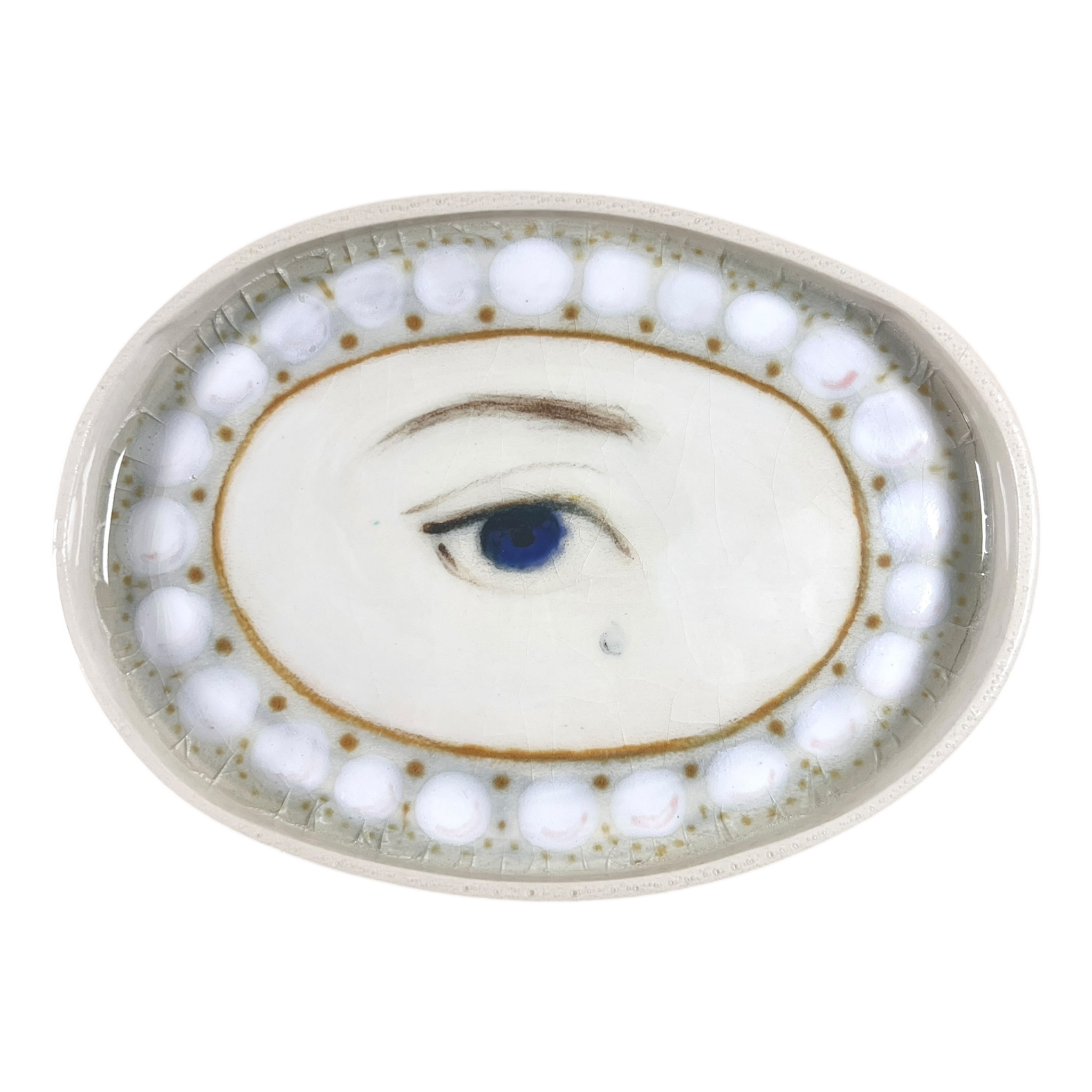 No. 69 Lover's Eye Jewelry Dish - Pearl with Teardop (Slight Seconds)