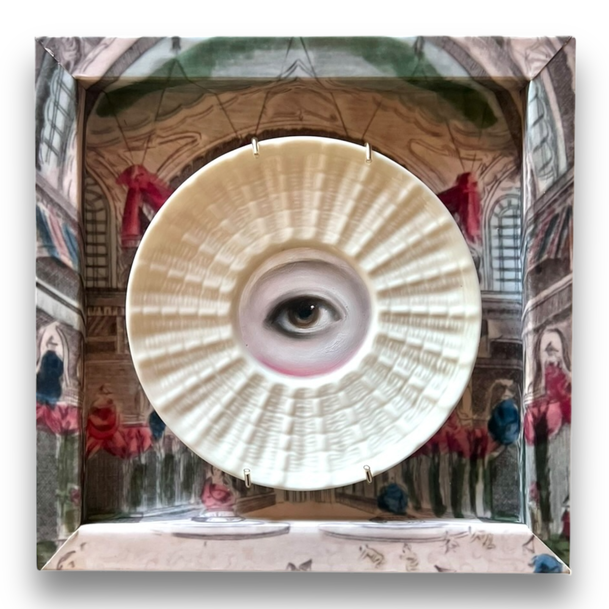 No. 2887 Lover's Eye Painting on an Irish Belleek Shell Plate