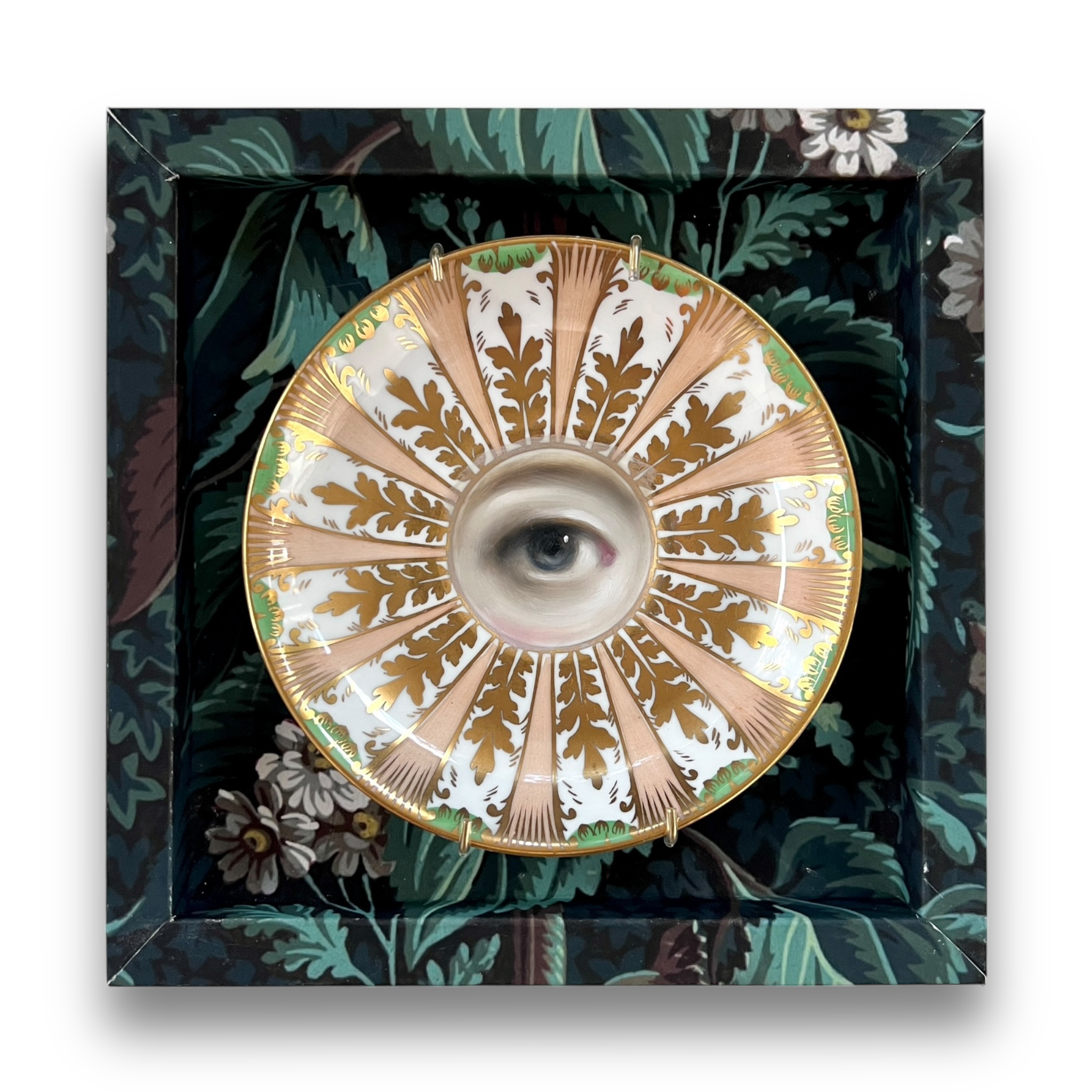 No. 2996 Lover's Eye Painting on an English Pastel Royal Chelsea Plate