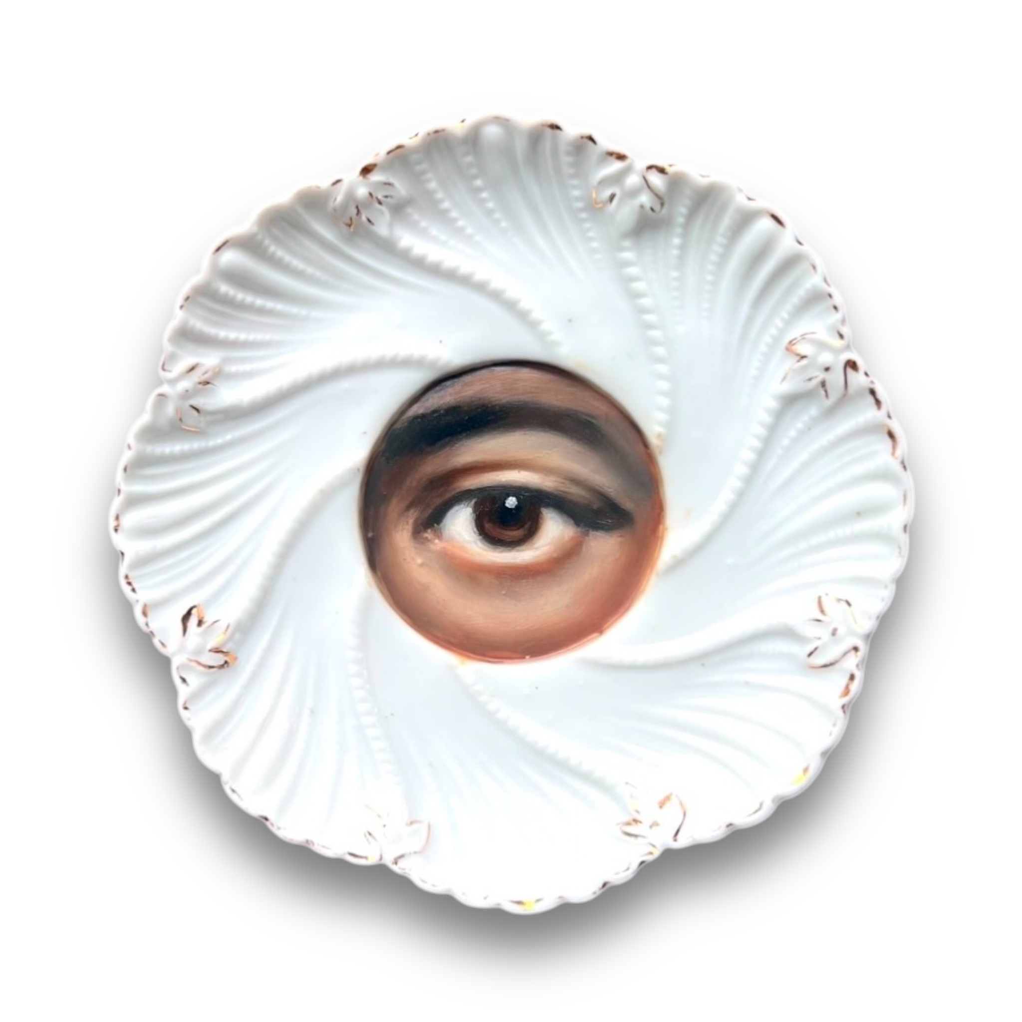 No. 2928 Lover's Eye Painting of Harriet Tubman on a Fluted Plate