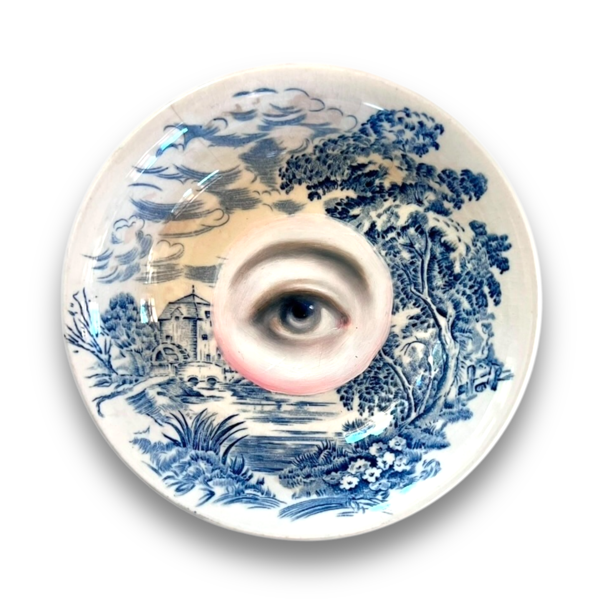 No. 2843 Lover's Eye Painting on a Wedgwood Countryside Plate