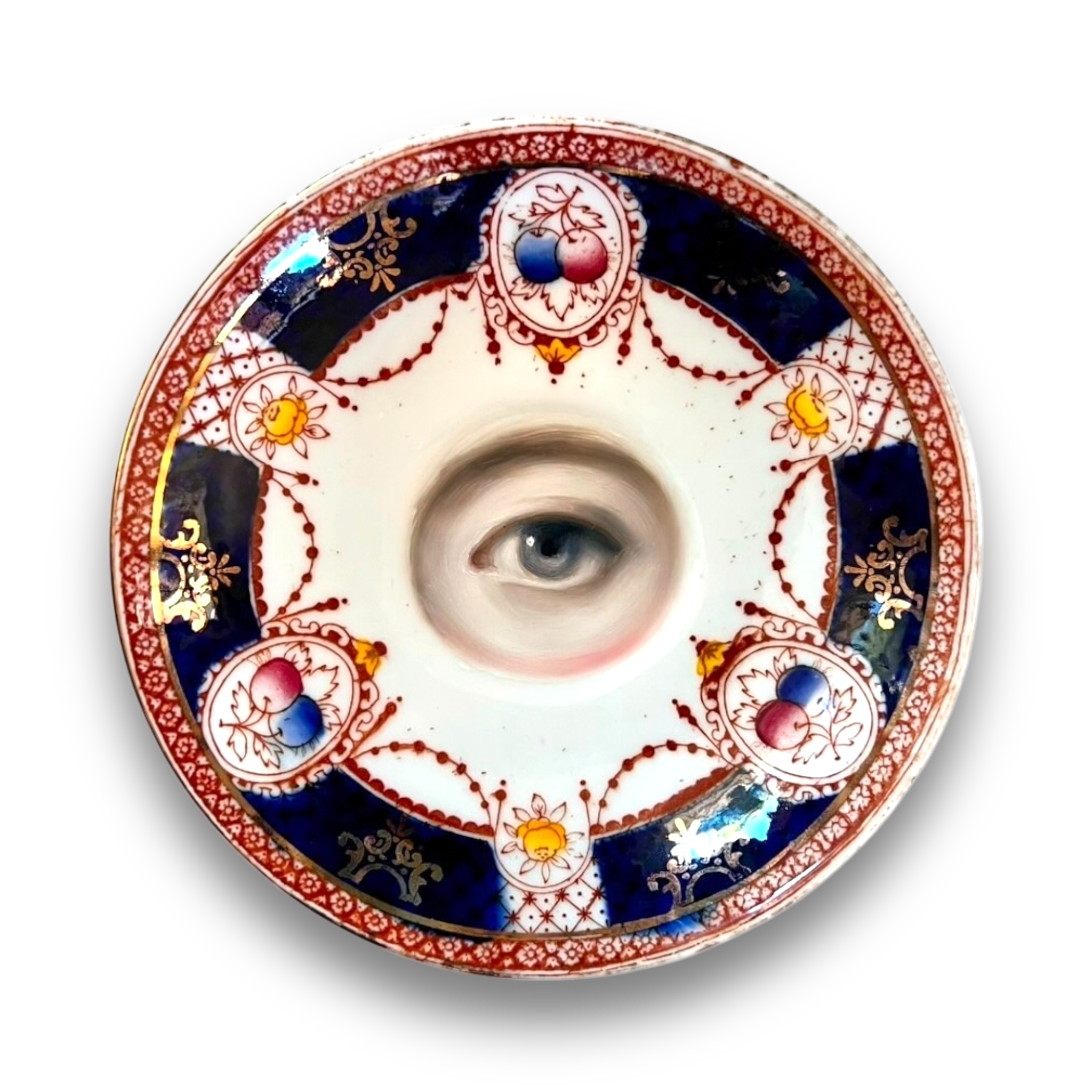 No. 2831 Lover's Eye Painting on an English Victorian Plate