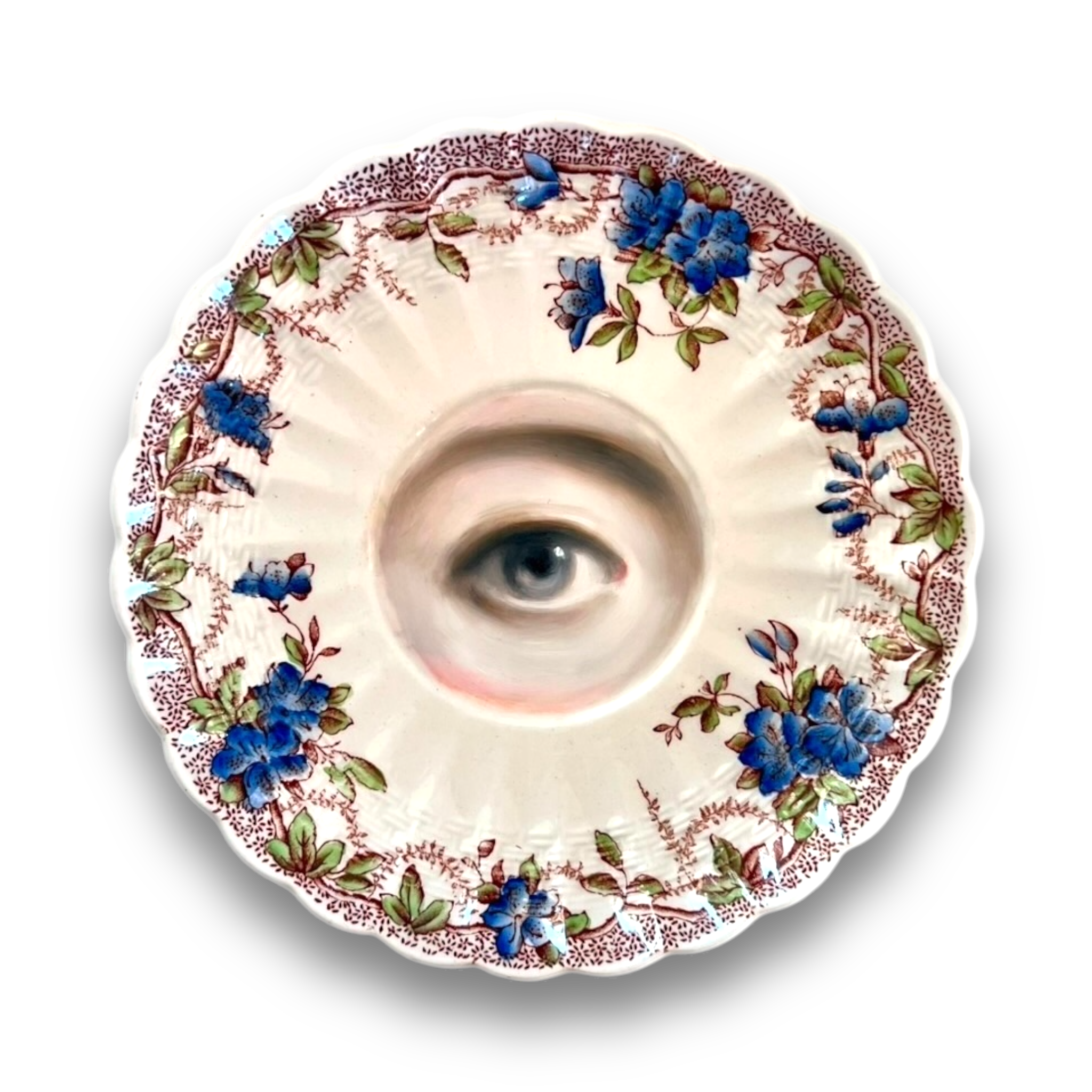 No. 2842 Lover's Eye Painting on a Spode Copeland "Sydney" Plate