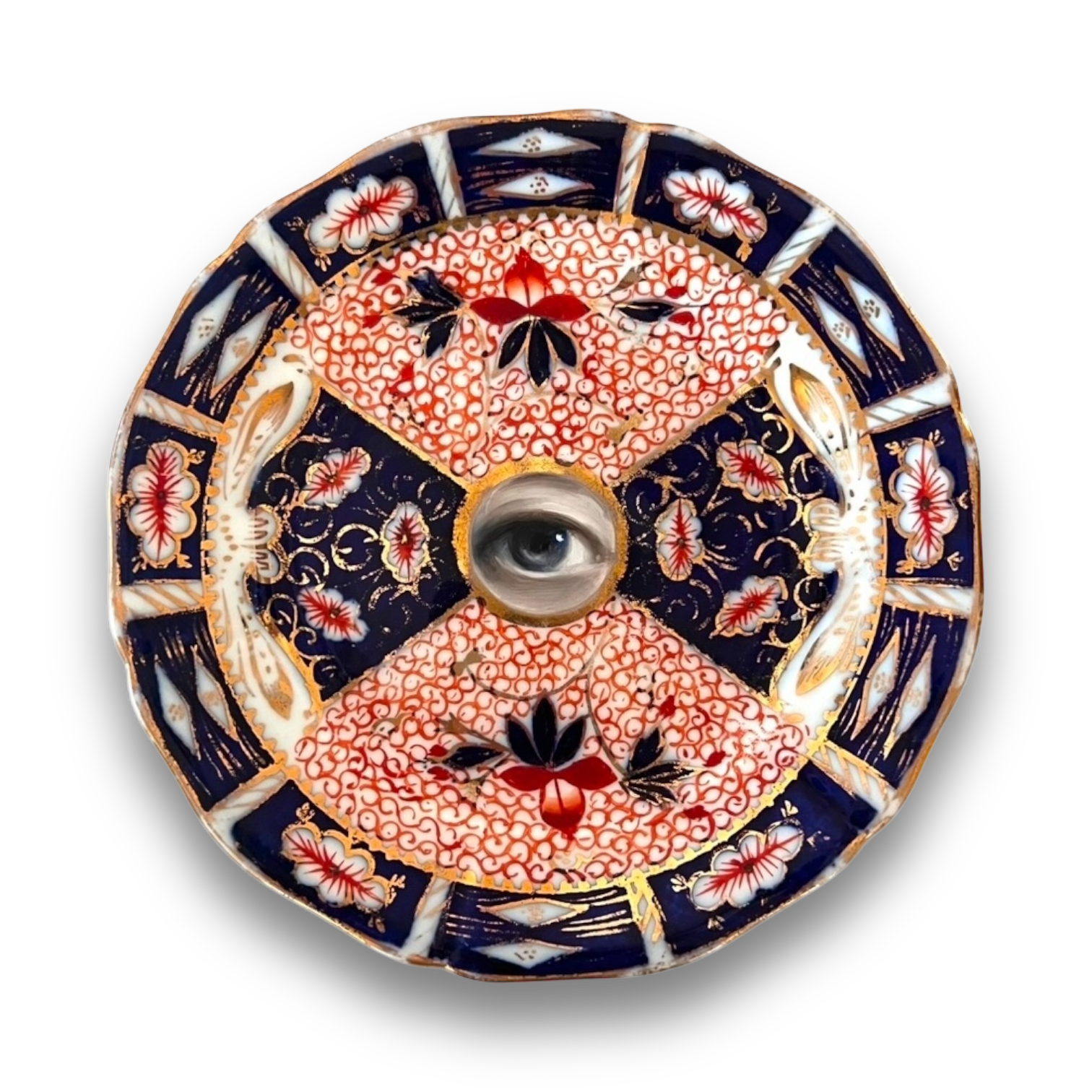 No. 2865 Lover's Eye Painting on an English Imari Plate