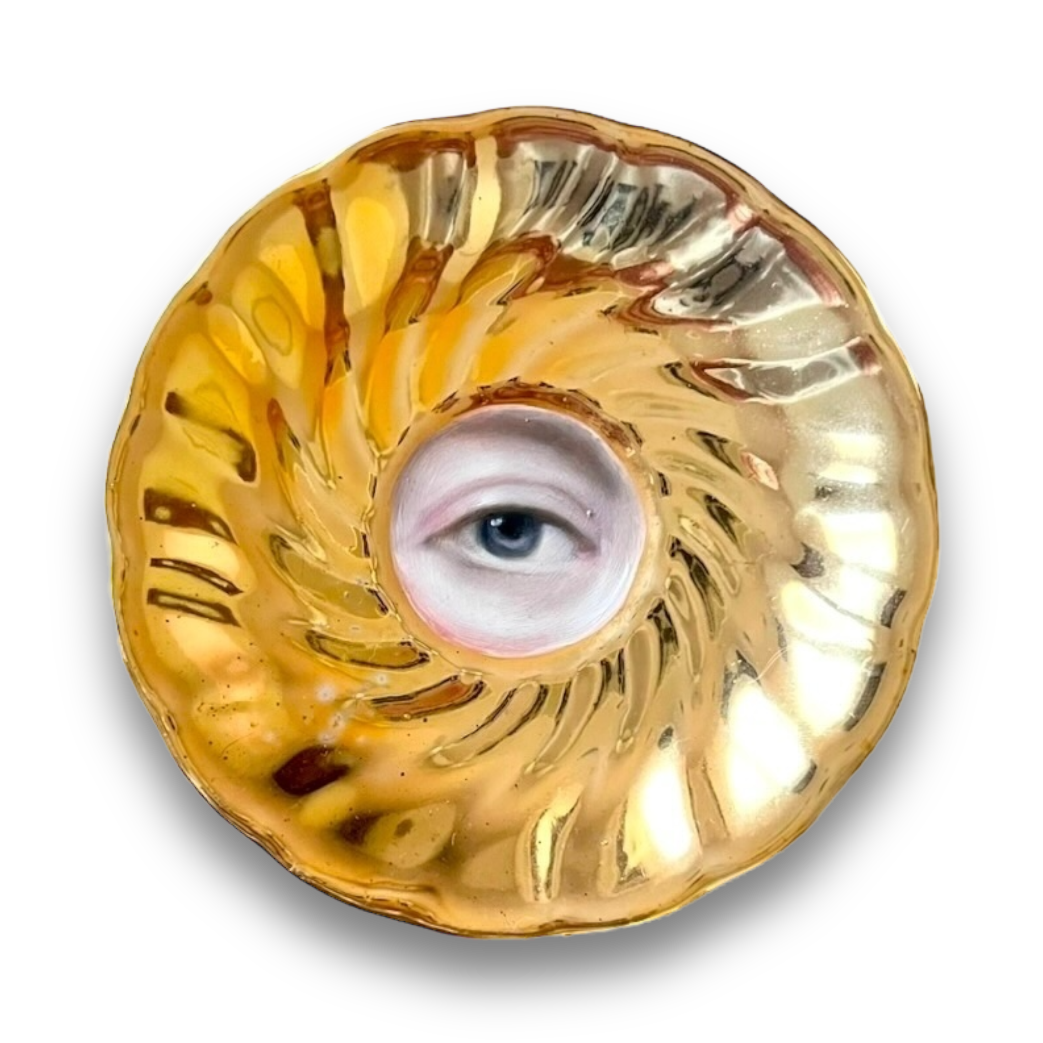 No. 2905 Lover's Eye Painting of Louis XIV on a Gold Luster Plate