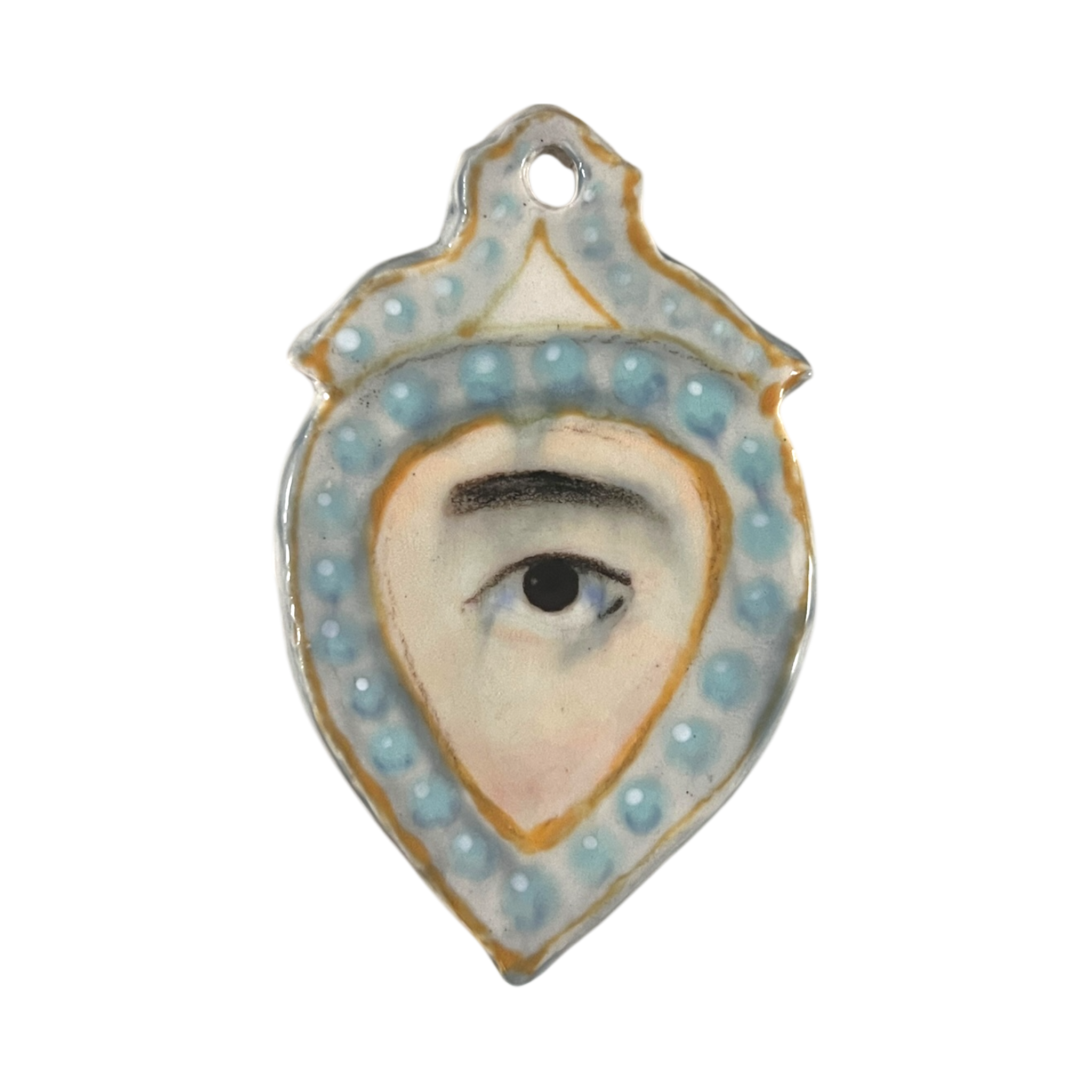 No. 127 Handmade Ornament - Aquamarine Heart