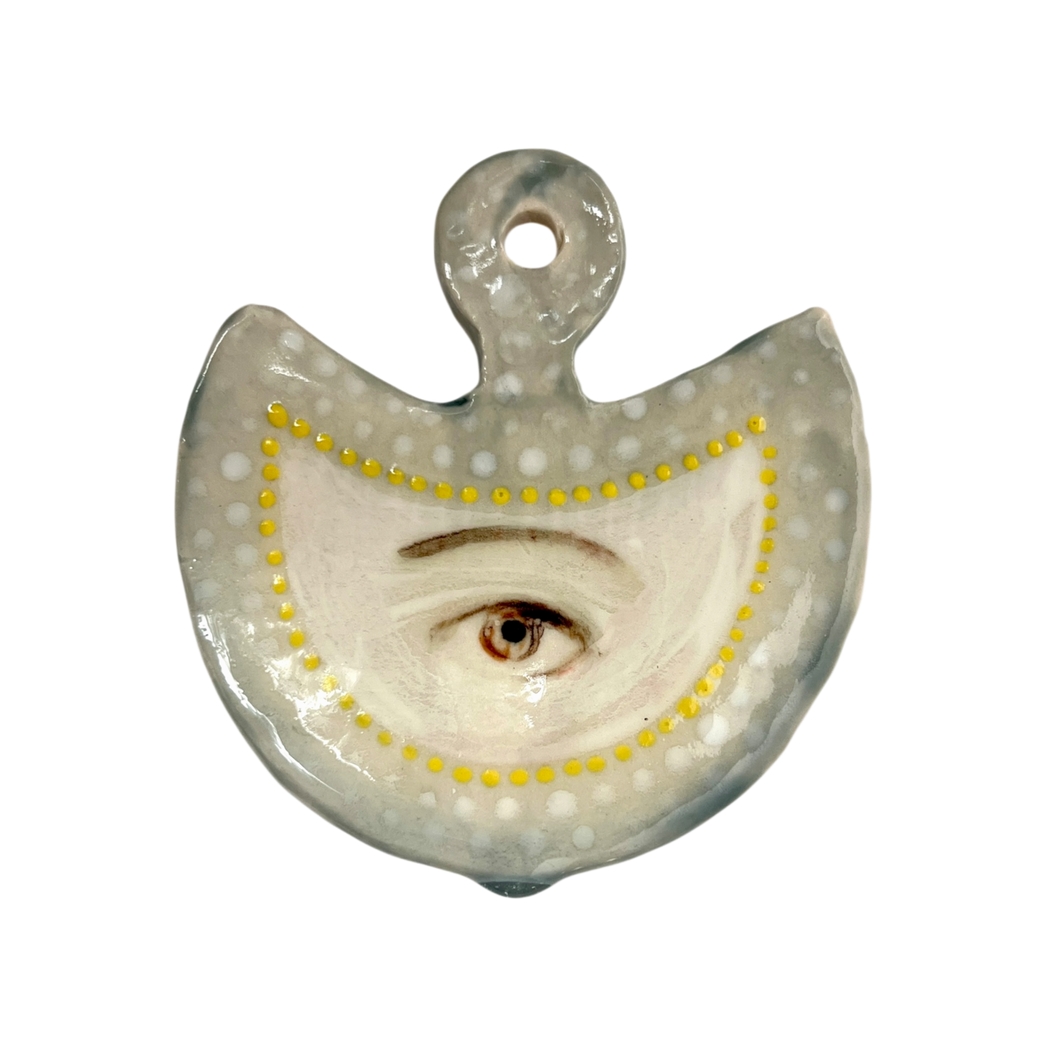 No. 165 Handmade Ornament - Pearl Crescent (Seconds)