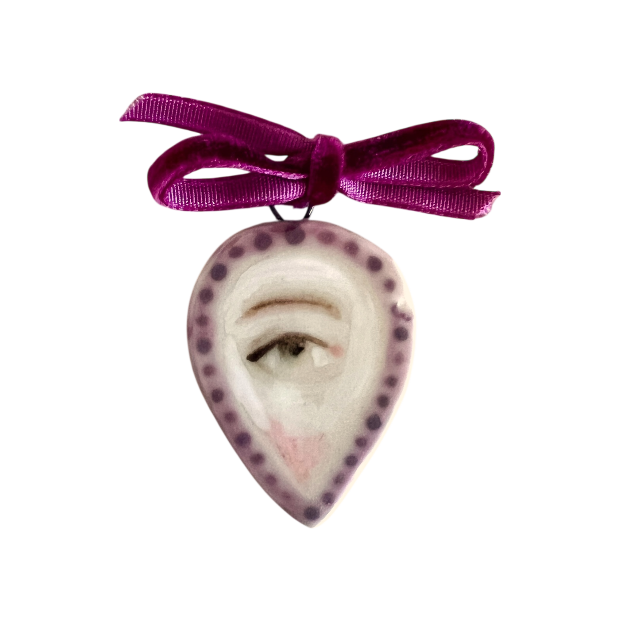No. 101 Lover's Eye Charm - Amethyst Teardrop