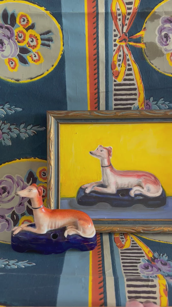Winston the Staffordshire Greyhound and his Portrait