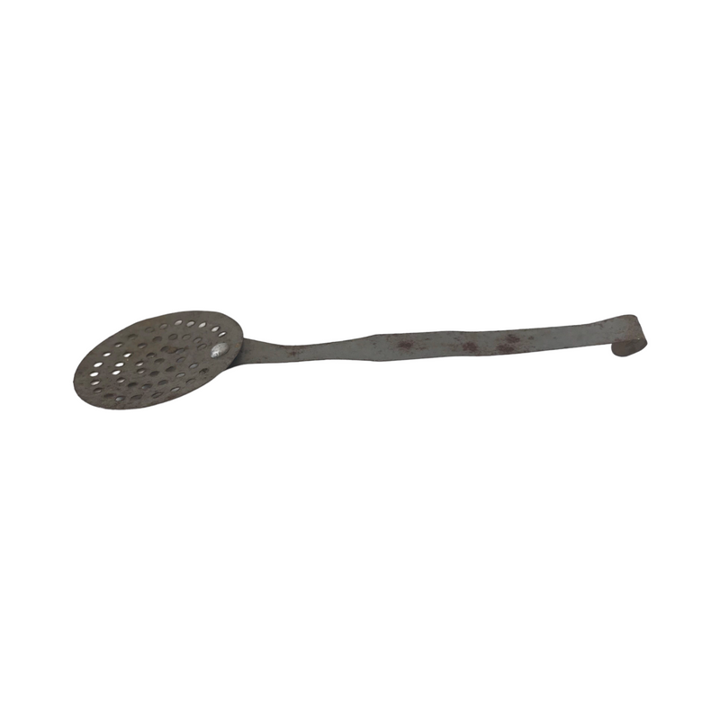 Vintage French Wood Kitchen Utensil Slotted Spoon Strainer - Doll Furniture - Miniatures