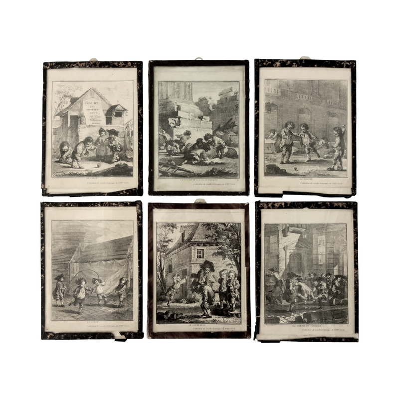 19th-C Engravings of Parisian Children Playing Games