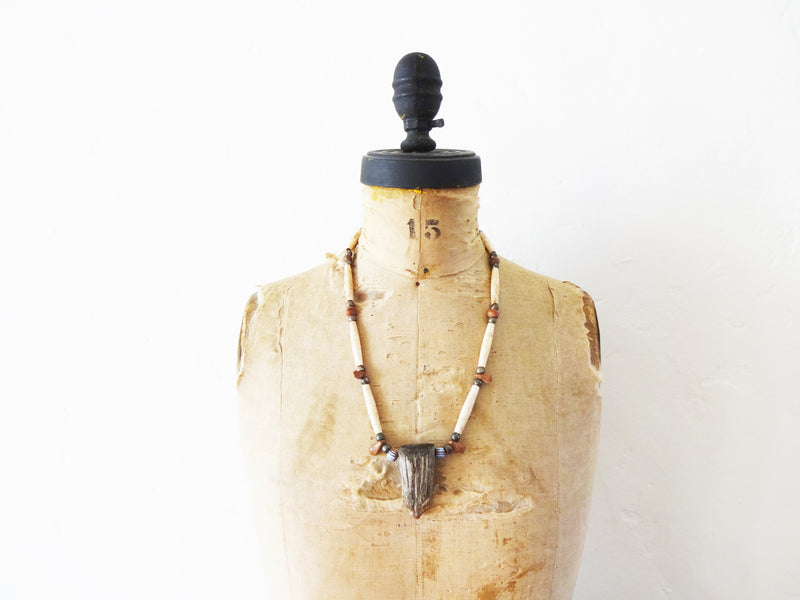 Vintage Wolf Buffalo Bone and Horn Necklace