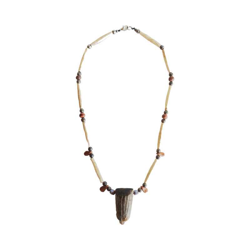 Vintage Wolf Buffalo Bone and Horn Necklace
