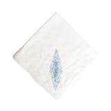 Vintage Monogrammed "N" Blue Embroidered Handkerchief / Hankie
