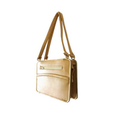 Vintage Tan Perforated Faux Leather Box Purse / Shoulder Bag